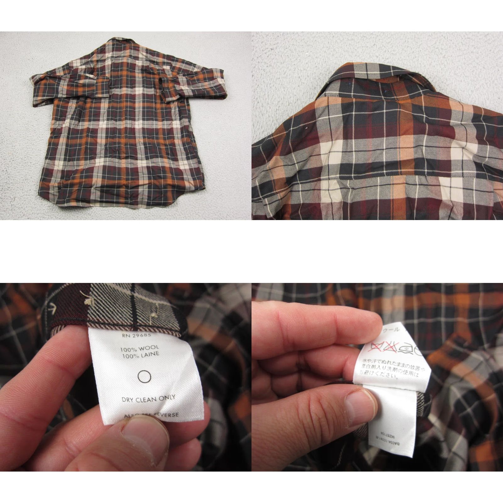 Pendleton Pendleton Shirt Mens XL Black Orange Plaid Worsted Wool Button Down Extra Large Size US XL / EU 56 / 4 - 9 Thumbnail