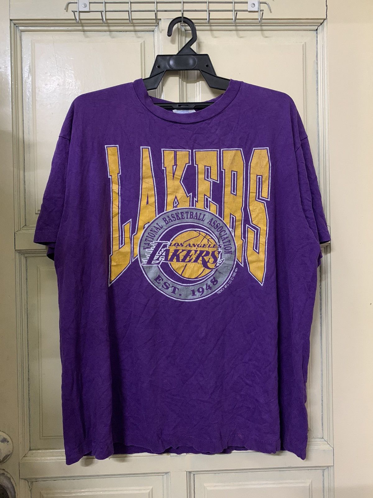 Vintage 90s Lakers Trench Mfg NBA Shirt