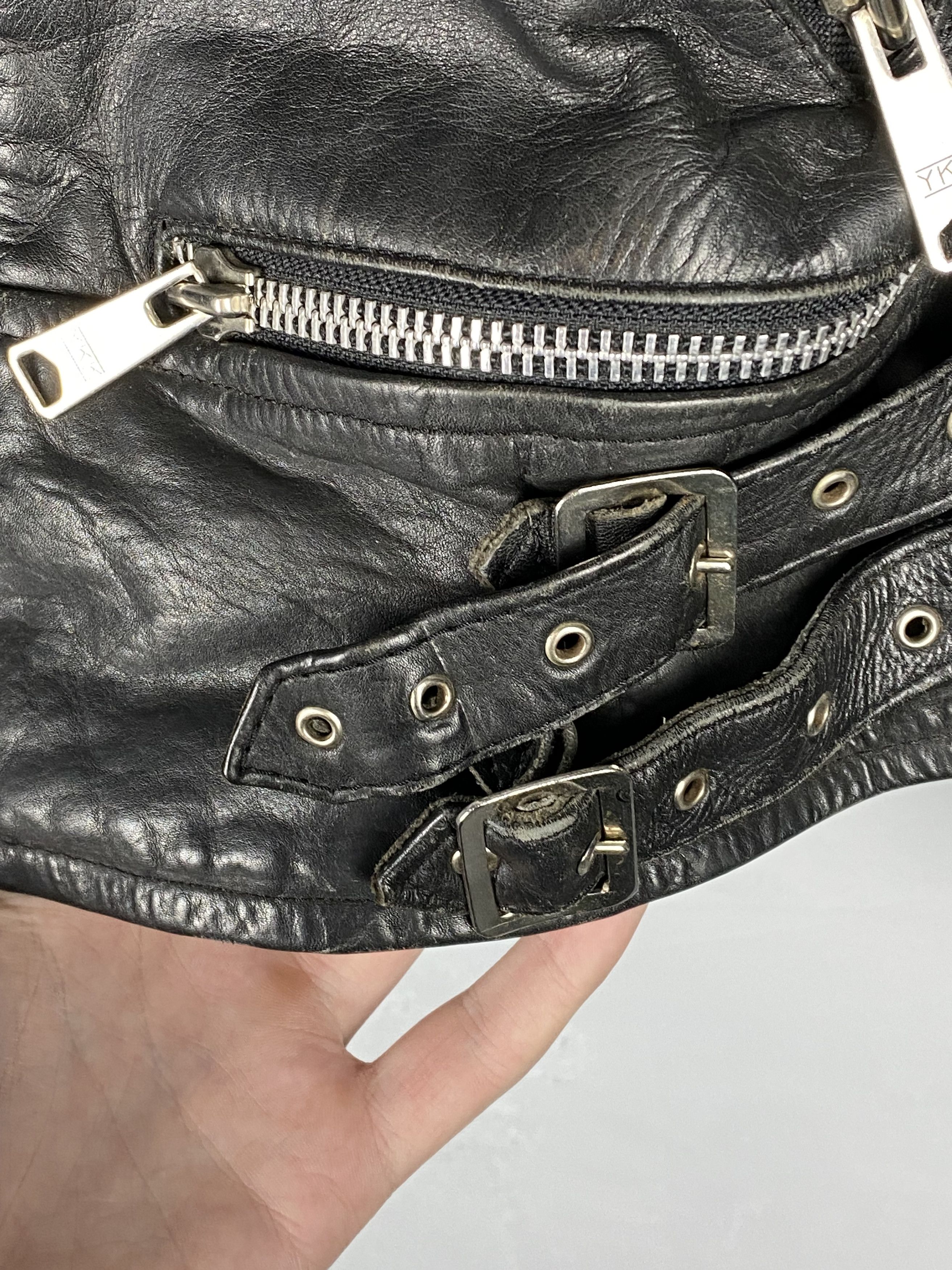 Vintage Vintage Avantgarde Biker Cropped Leather Jacket Size US M / EU 48-50 / 2 - 11 Thumbnail