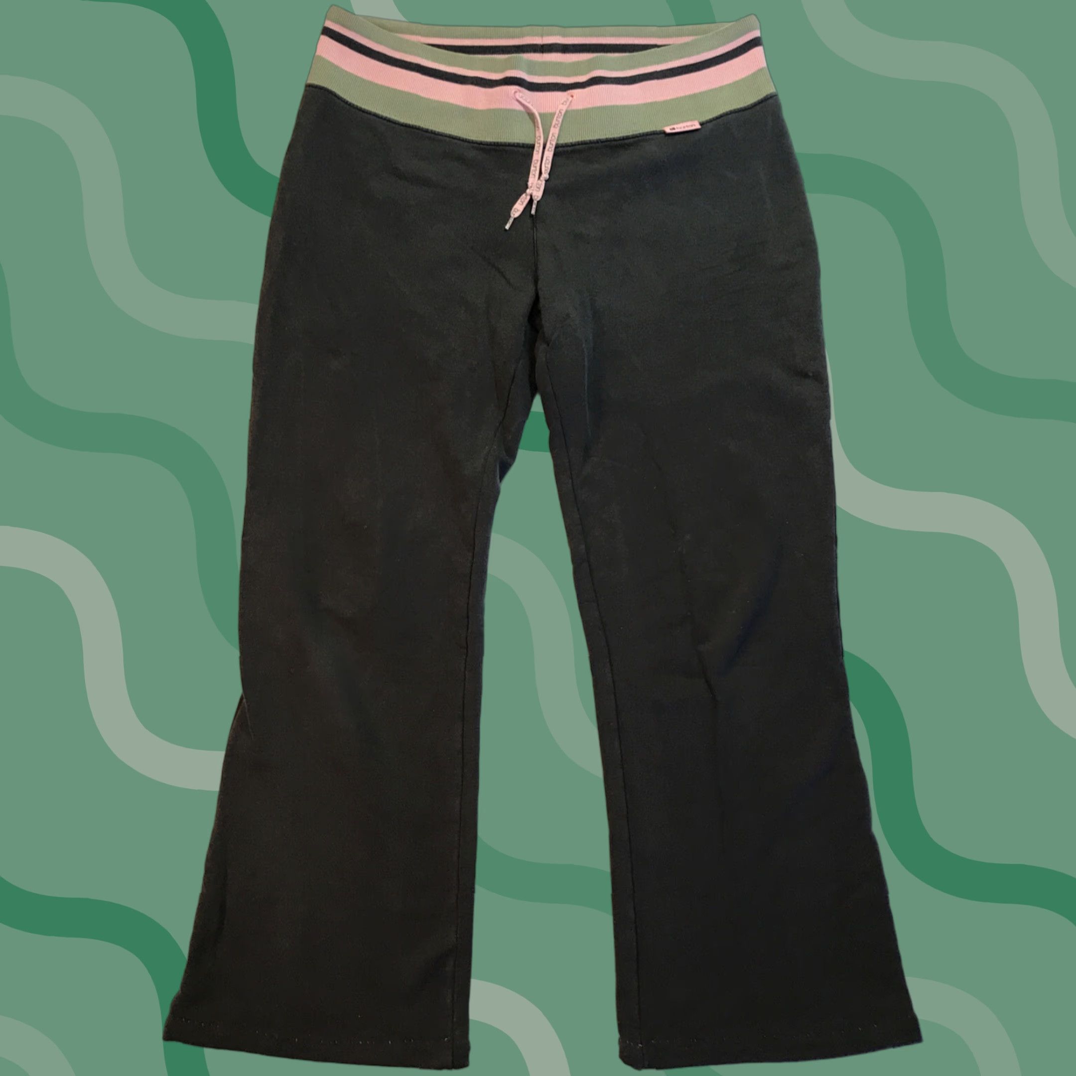 Burton VINTAGE Burton Sweatpants Black Flare Leg Womens XL Activewear Winter Sports Size 40" / US 18 - 1 Thumbnail