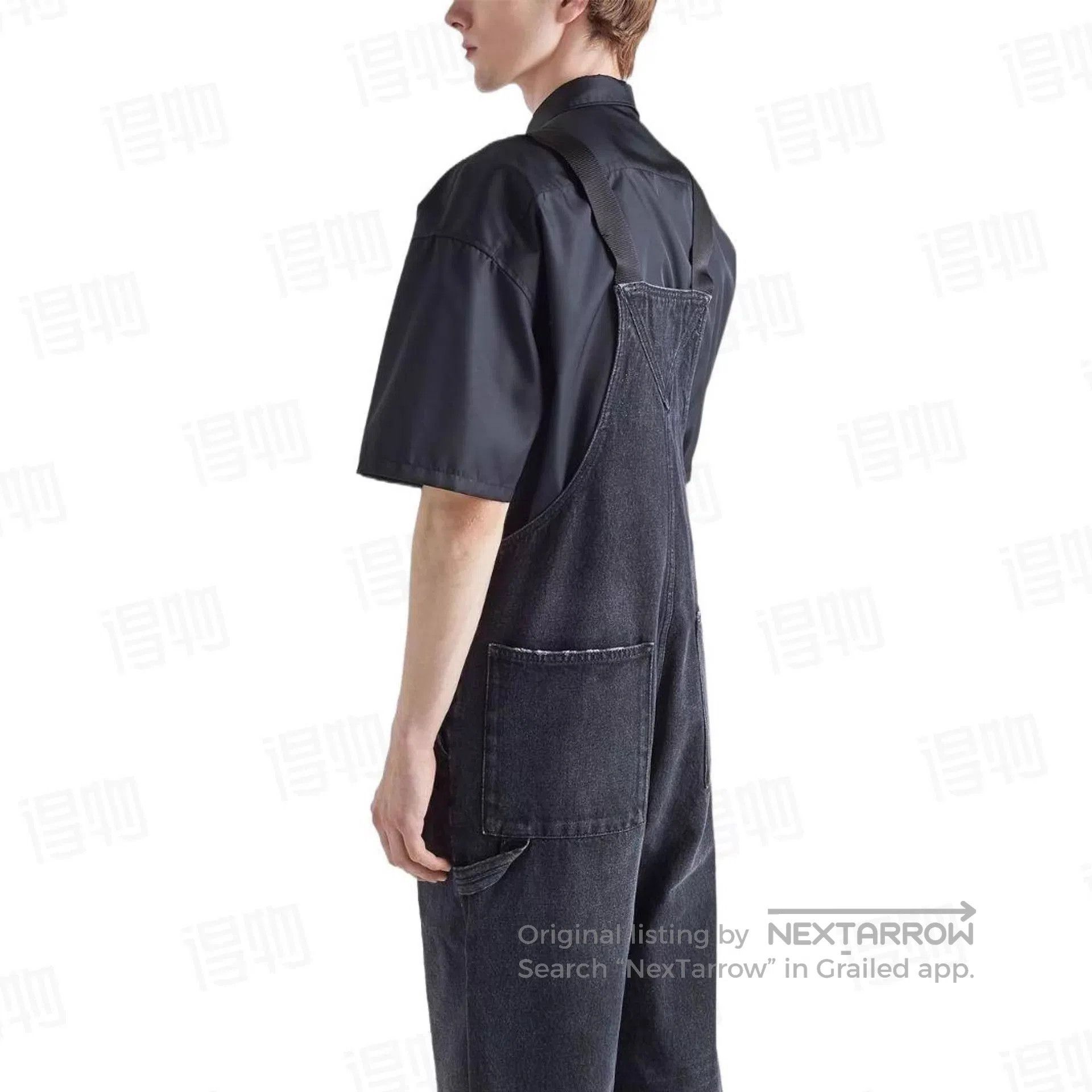 Prada Black Denim Overalls with Suspenders. Size US 32 / EU 48 - 8 Thumbnail
