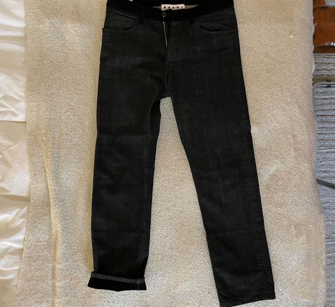 image of Marni Selvedge Denim Jeans W Black Corduroy Paneling in Grey, Men's (Size 30)