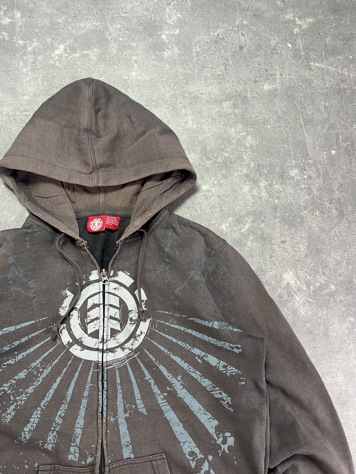 Element 00s Element Faded Printed Big Logo Zip Hoodie Y2K M L Boxy Size US M / EU 48-50 / 2 - 6 Thumbnail