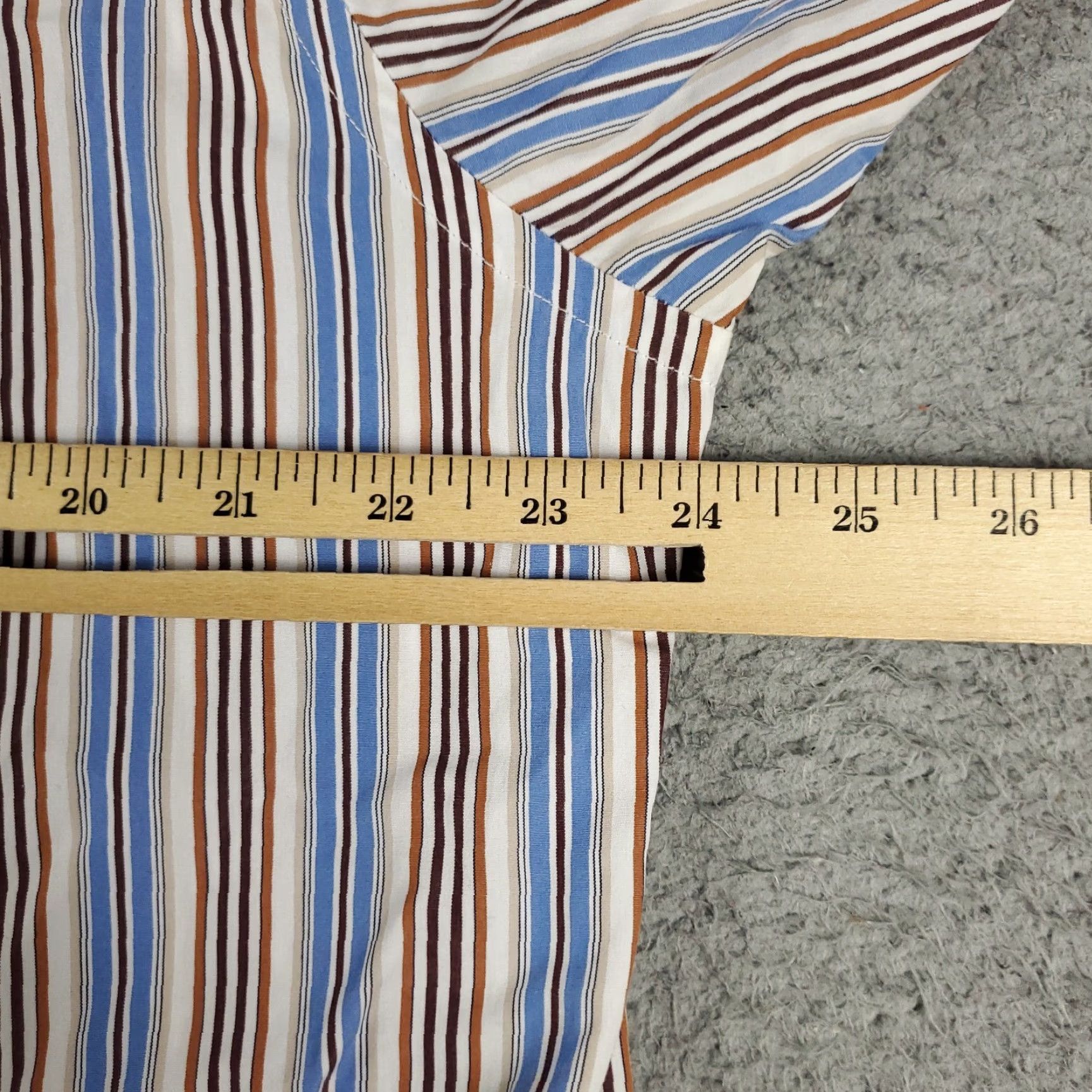 BUGATCHI Bugatchi Uomo Shirt Mens Large Blue Striped Classic Fit Button-Up Long Sleeve Size US L / EU 52-54 / 3 - 5 Thumbnail