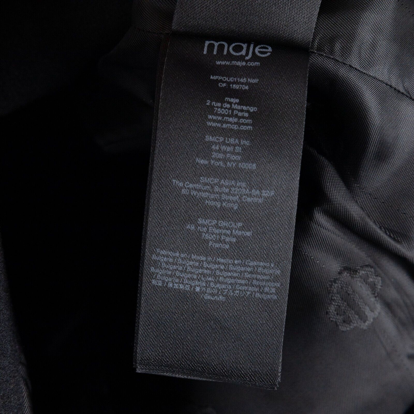 Maje Maje Galionile Wool Blend Stand Collar Coat Black Size 36 Size XS / US 0-2 / IT 36-38 - 6 Thumbnail