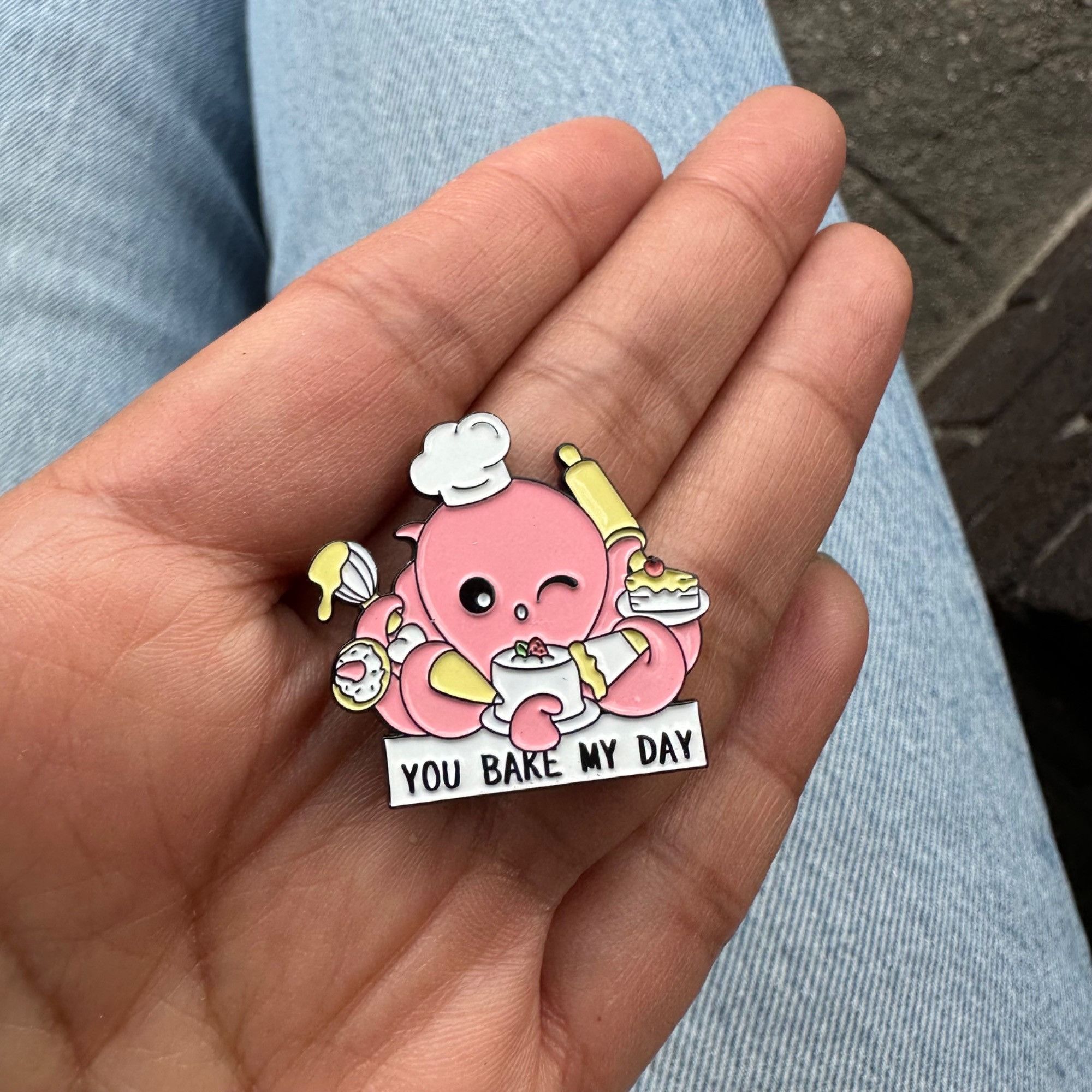 Other ☀️Enamel Pin You Bake My Day Octopus Baking Alloy Enamel Bro Size ONE SIZE - 2 Thumbnail