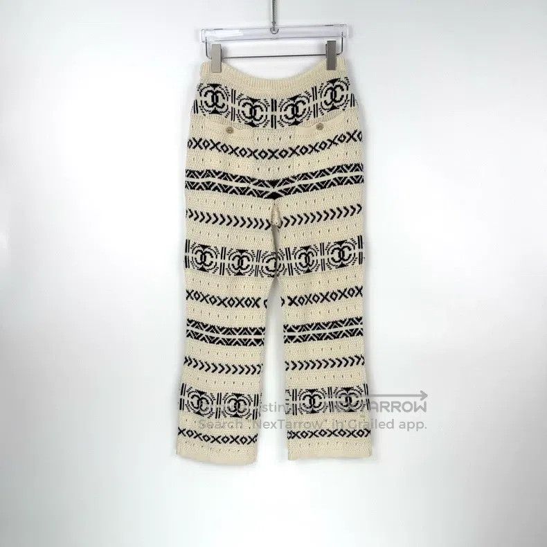 Chanel Chanel Beige full-print knitted gold buckle double pocket Size 24" / US 00 / IT 34 - 4 Thumbnail