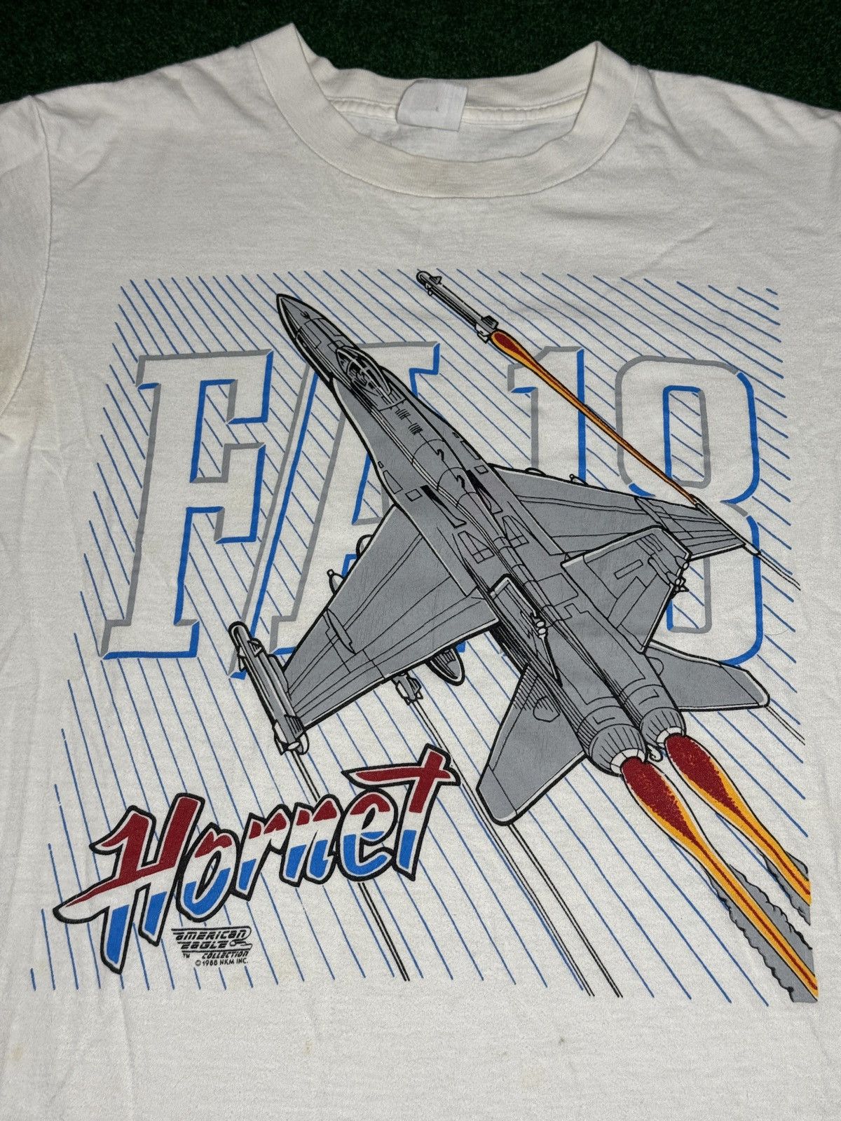 Vintage Vintage 80s FA 18 Hornet Military Fighter Jet Med T Shirt Size US M / EU 48-50 / 2 - 2 Thumbnail