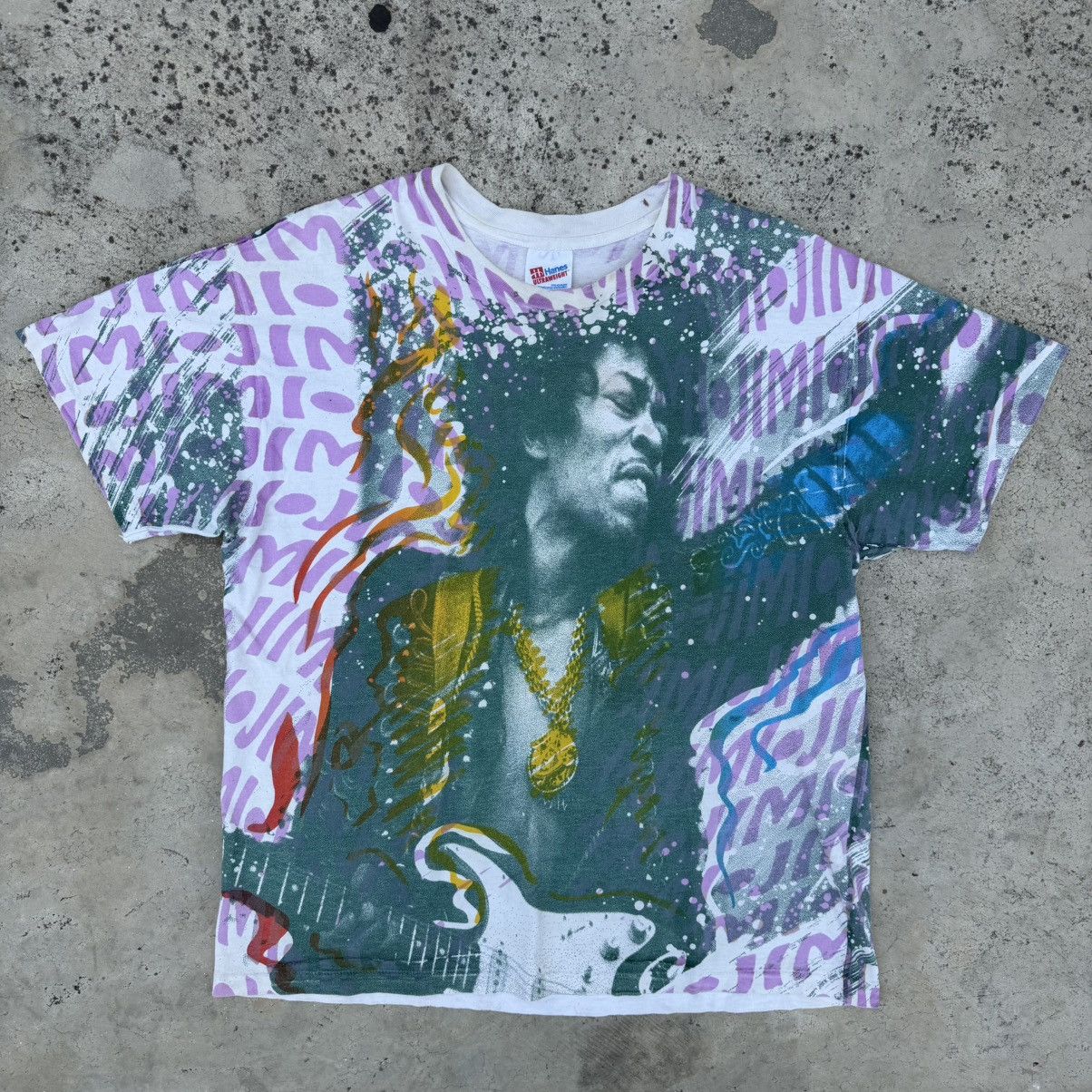 Jimi Hendrix Vintage 90s Jimi Hendrix Mosquito Head OVP Rock Tee Size US XL / EU 56 / 4 - 1 Thumbnail