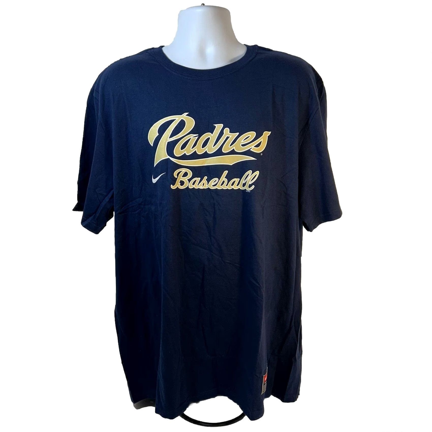 Nike VINTAGE Nike San Diego Padres Shirt Men 2XL Navy Blue MLB Dead Stock 2010s NWT Size US XXL / EU 58 / 5 - 2 Thumbnail