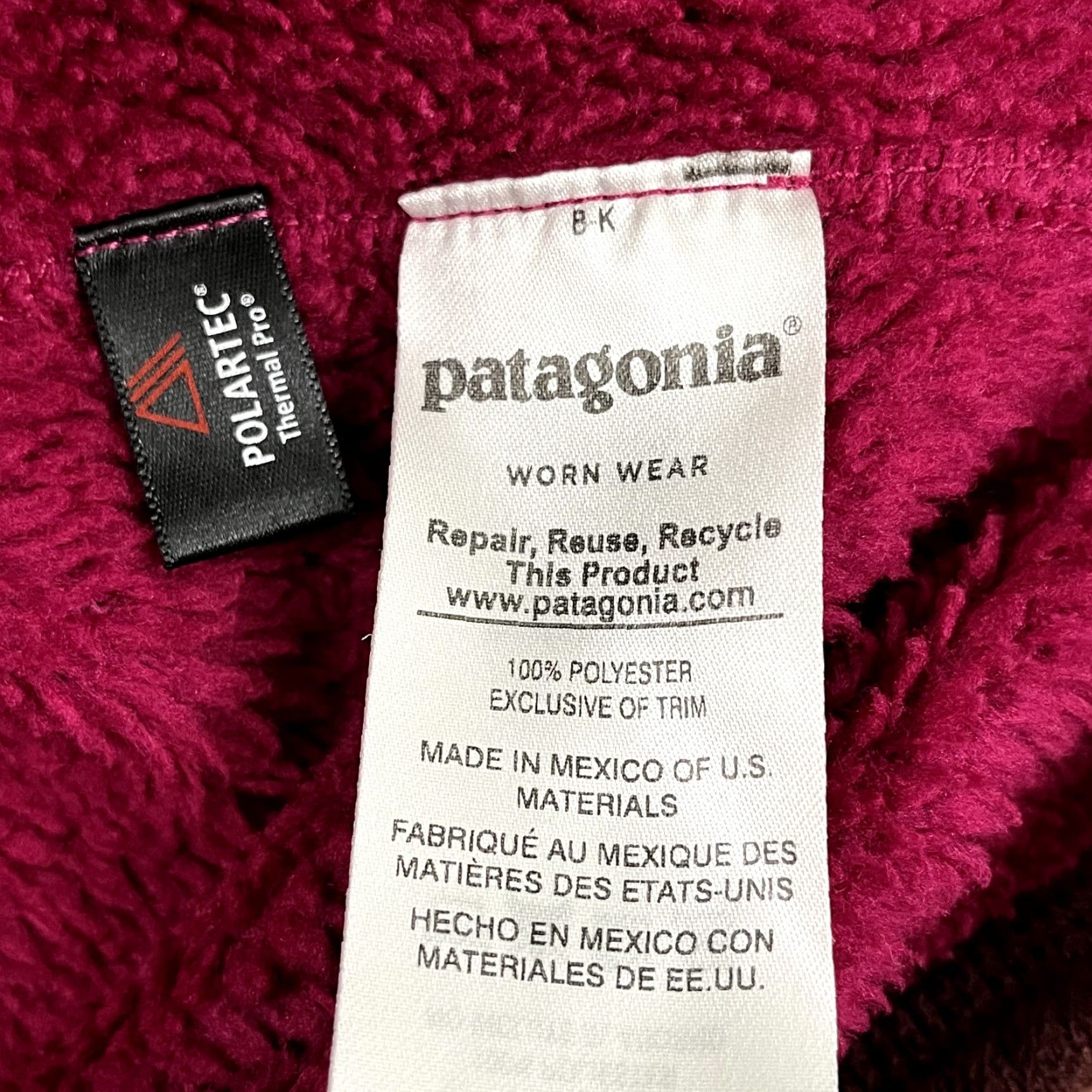 Patagonia PATAGONIA Jacket Womens Small Retool Snap T Fleece Pullover Hike Berry Red 25442 Size S / US 4 / IT 40 - 7 Thumbnail