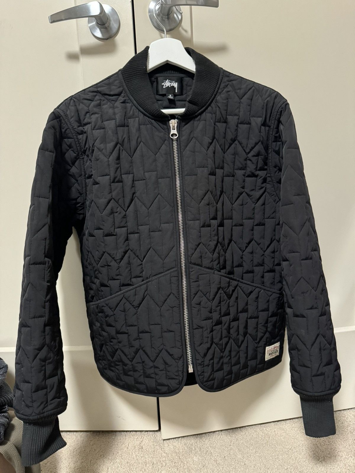 image of Stussy S Quilted Jacket in Black, Men's (Size Small)