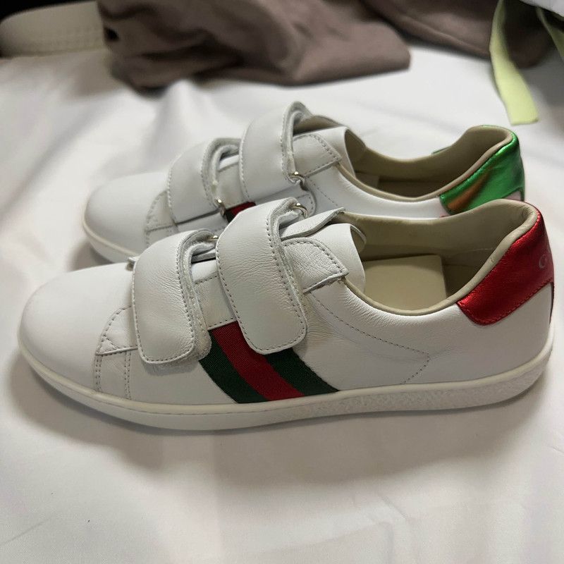 Gucci Gucci Kids Low-top Sneakers in White Red Green 0079 Size US 5 / EU 37 - 1 Thumbnail