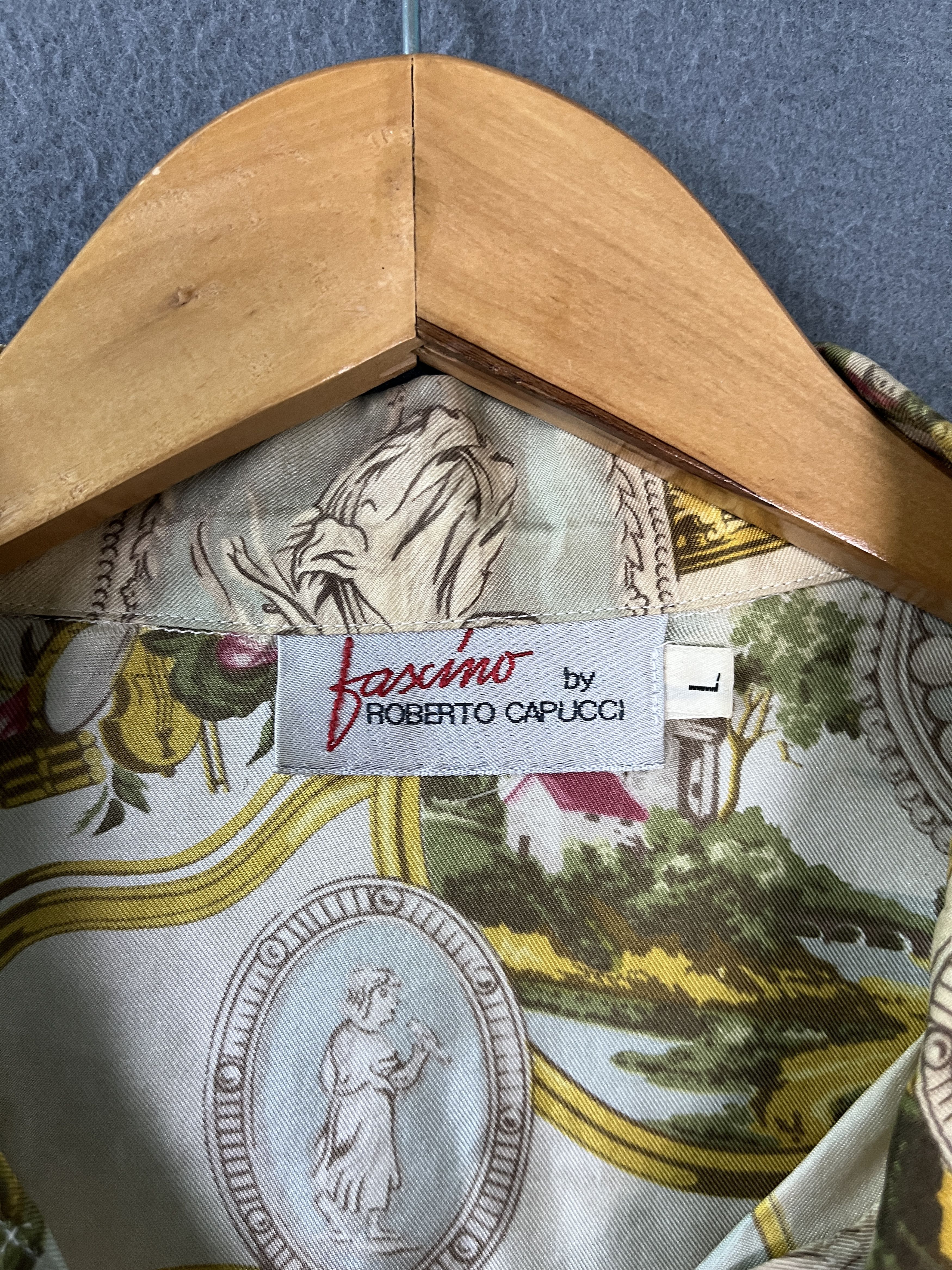 Vintage Roberto Capucci Made in Italy Silk AOP Shirt Size US L / EU 52-54 / 3 - 8 Thumbnail