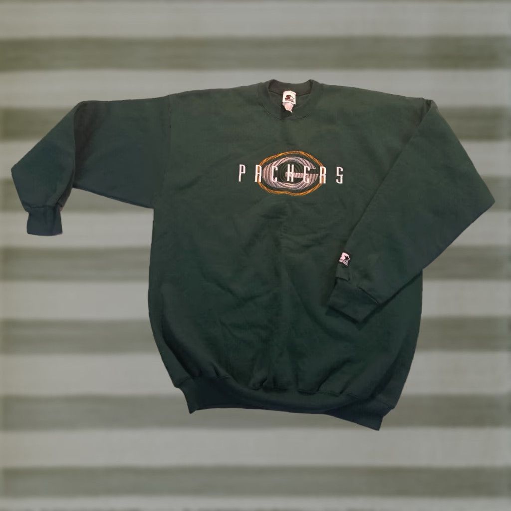 Starter VINTAGE Starter Green Bay Packers Sweatshirt XL Mens Pullover Embroidered Green All Seasons Sports 30in long 25in pit to pit EUC Size US XL / EU 56 / 4 - 1 Thumbnail