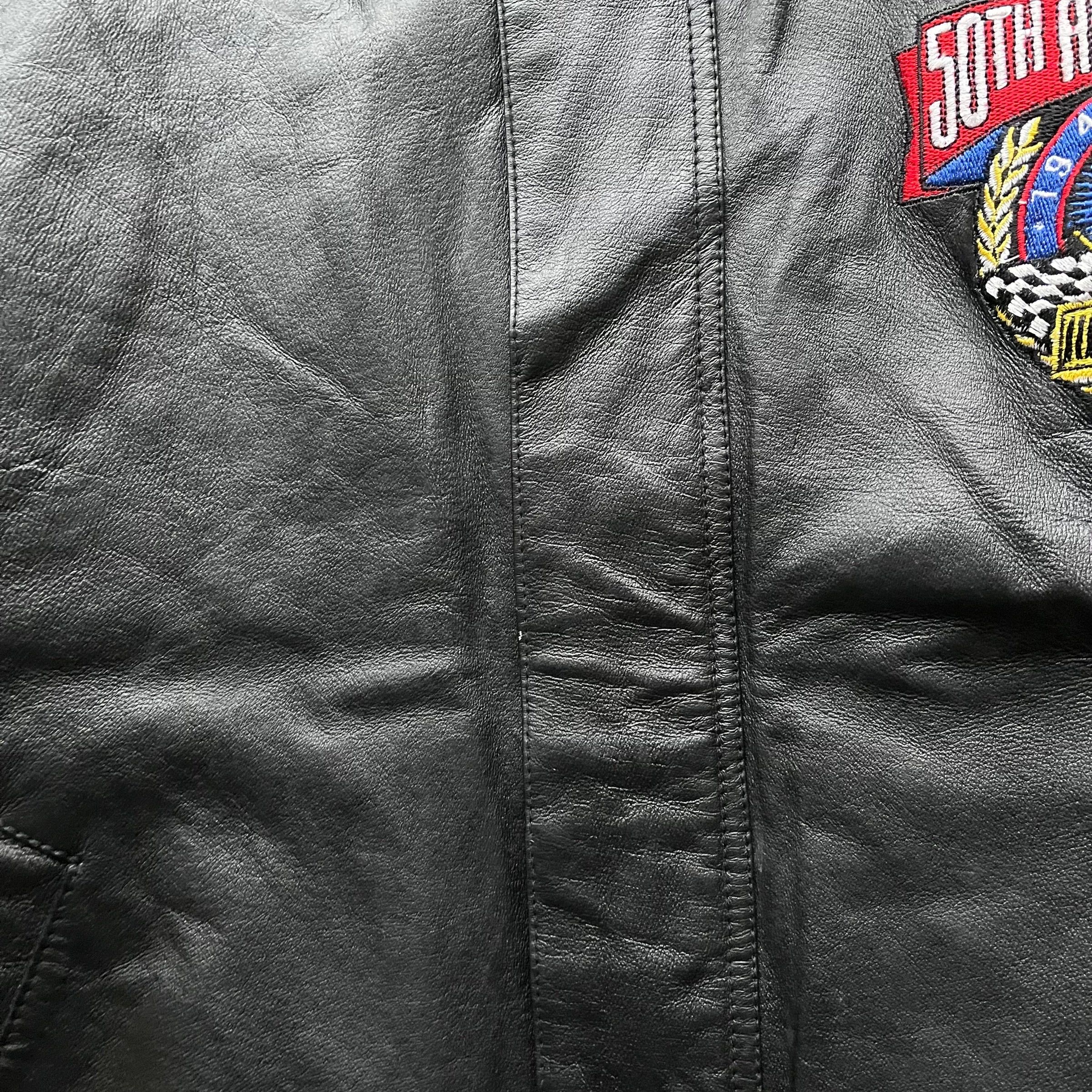 Jeff Hamilton Vintage 90s Jeff Hamilton NASCAR Anniversary Leather Jacket Size US L / EU 52-54 / 3 - 10 Thumbnail