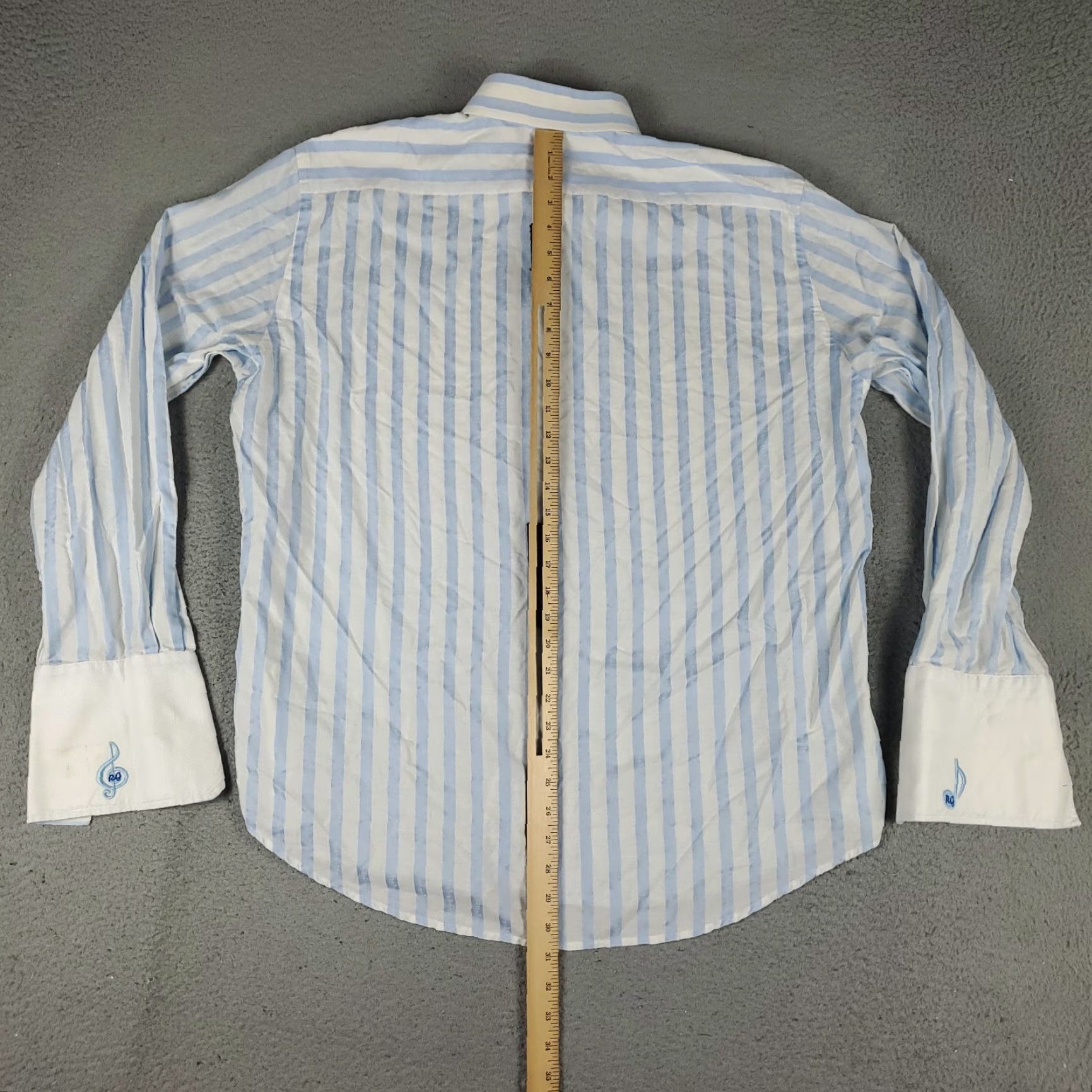 Robert Graham Robert Graham Blue Striped Button-Up Shirt Mens XL Long Sleeve French Cuff Classic Preppy Size US XL / EU 56 / 4 - 6 Thumbnail