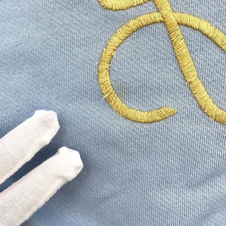 Loewe LOEWE Light blue logo embroidered cotton round neck long s Size L / US 10 / IT 46 - 9 Thumbnail