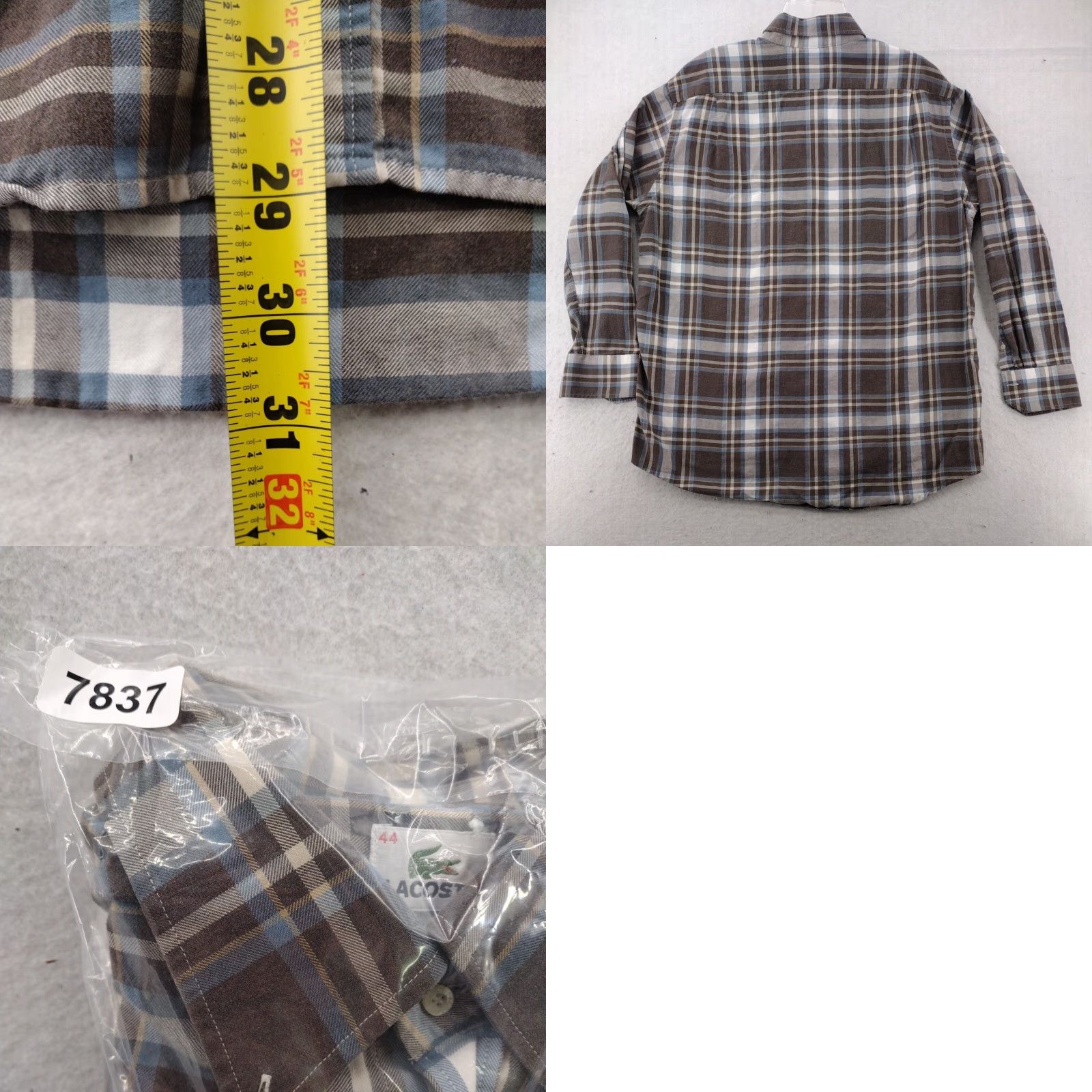 Lacoste Lacoste Shirt Mens 44 Large Blue Striped Croc Logo Long Sleeve Button Up Size US XXL / EU 58 / 5 - 9 Thumbnail