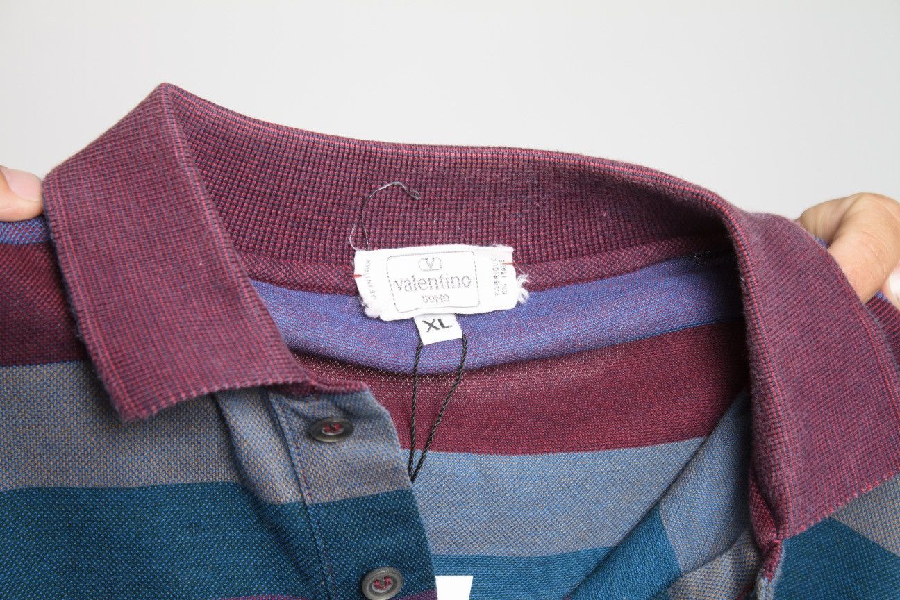 Valentino BURGUNDY BLUE AND PURPLE BOXY POLO SHIRT BY VALENTINO Size US M / EU 48-50 / 2 - 5 Thumbnail
