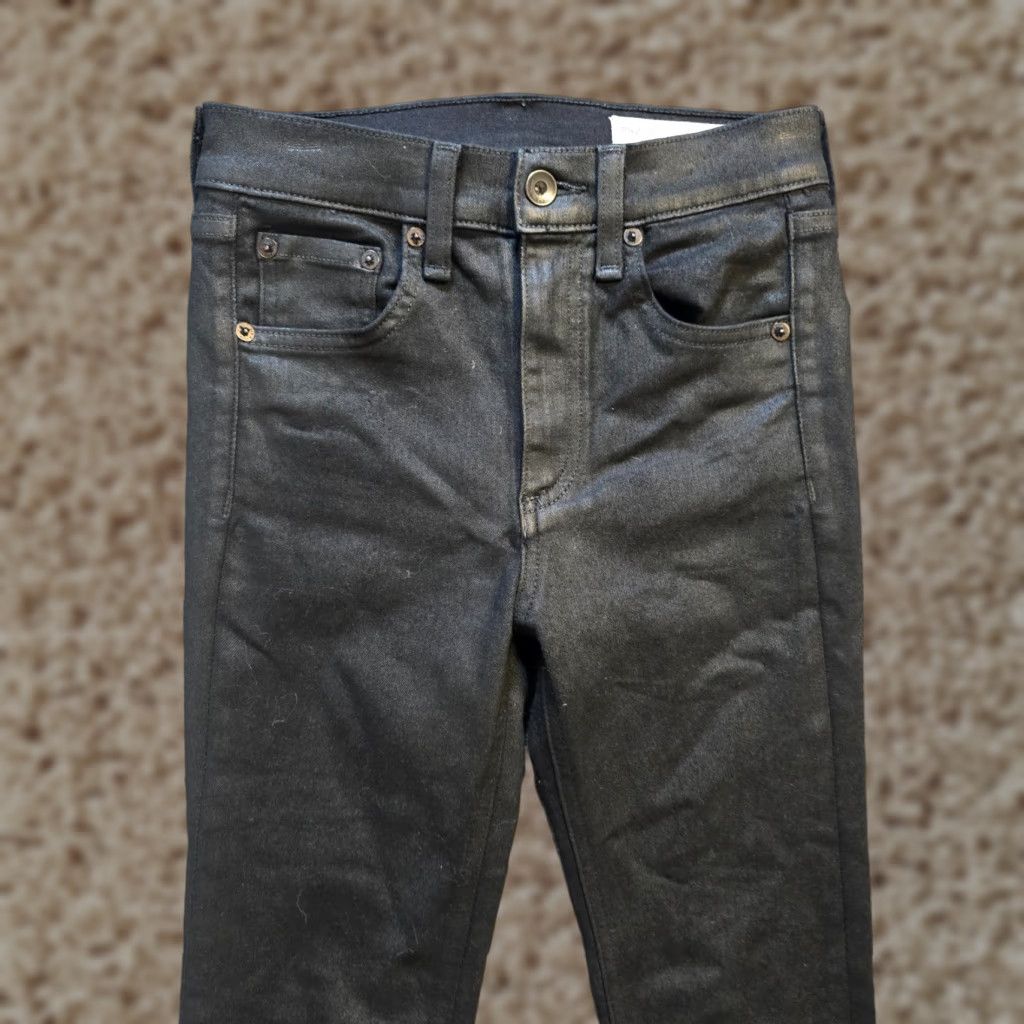 Rag & Bone Rag & Bone Jeans Womens Size 24 Black Waxed Coated Skinny Stretch Casual Basic Denim 5-Pocket Womens Jeans Slim, Regular Rise 27in Inseam Vintage: No Size 42" / US 20 - 1 Thumbnail