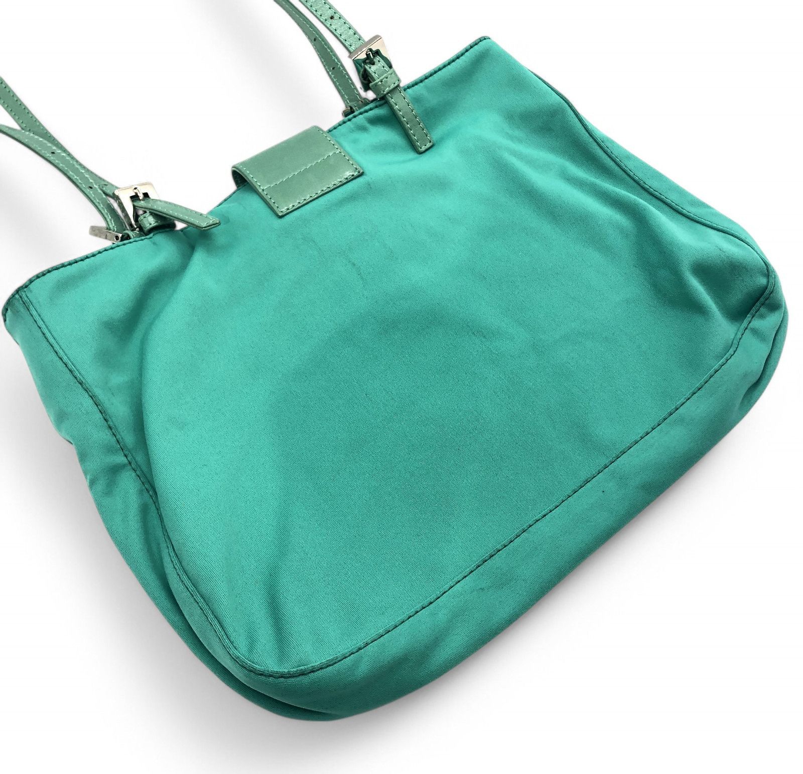 Fendi Fendi - Lime Handbag Shoulder Bag Silver FF Canvas Size ONE SIZE - 7 Thumbnail