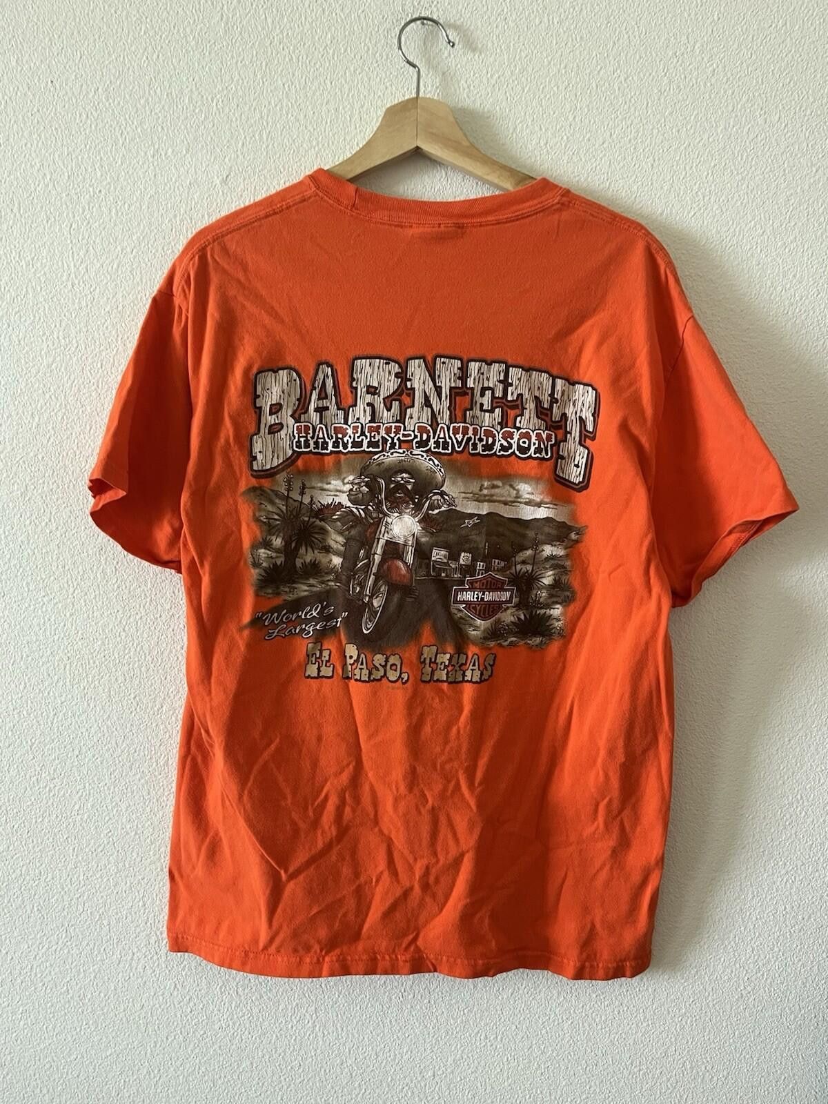 Harley Davidson Vintage Harley Davidson Barnett El Paso Orange Tee L Size US L / EU 52-54 / 3 - 7 Thumbnail