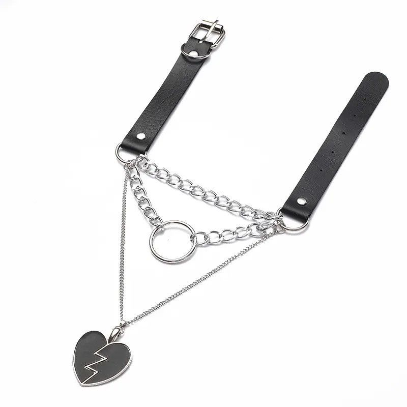 Jewelry Layered Chain Choker Collar Goth Pendant Necklace Size ONE SIZE - 2 Thumbnail