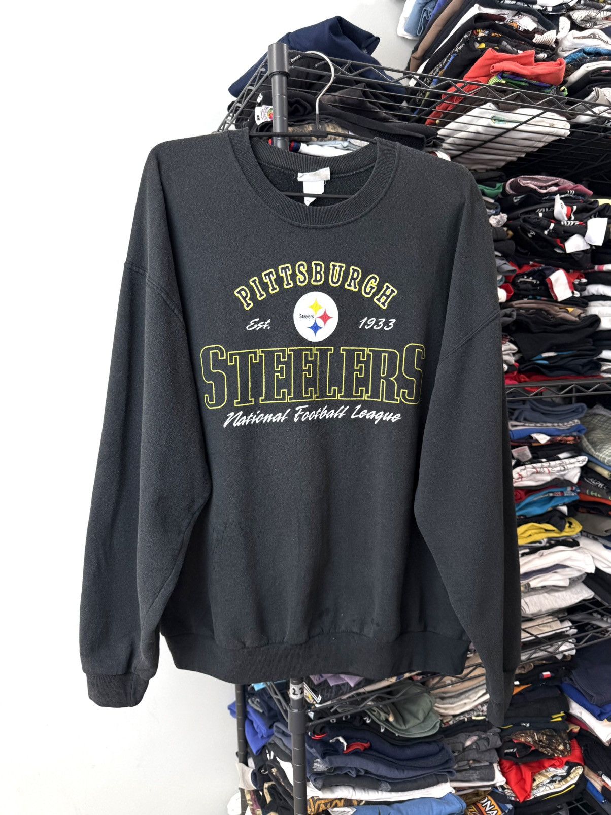 NFL Rare! 90s Vintage Pittsburg Steelers Football Sweatshirt NFL Size US L / EU 52-54 / 3 - 1 Thumbnail