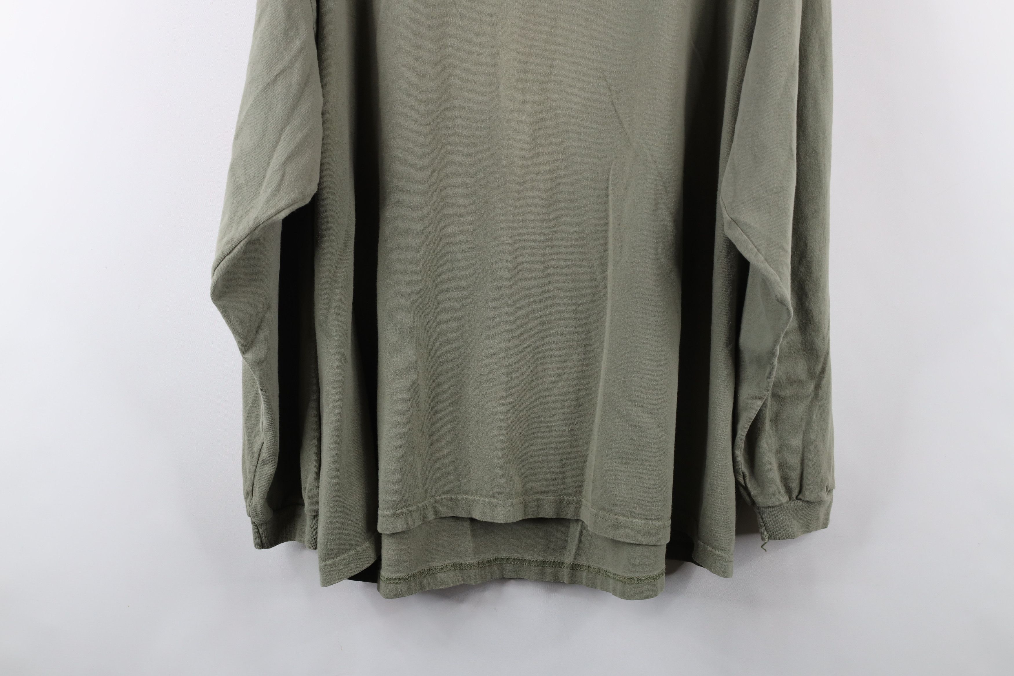Vintage Vintage 90s Streetwear Long Sleeve T-Shirt Army Green Cotton Size US XL / EU 56 / 4 - 10 Thumbnail