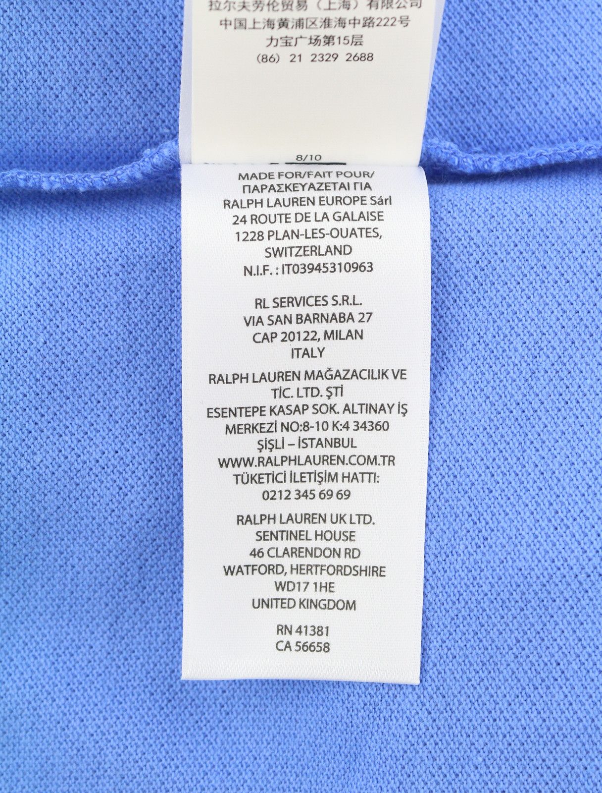 Ralph Lauren CUSTOM SLIM FIT L Blue Embroidered Logo 87900 Size US L / EU 52-54 / 3 - 12 Thumbnail