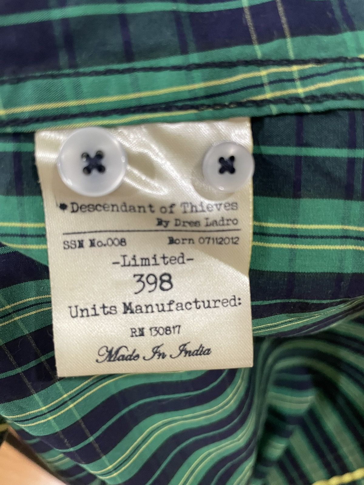 Descendant of Thieves Plaid button-up Size US S / EU 44-46 / 1 - 5 Thumbnail