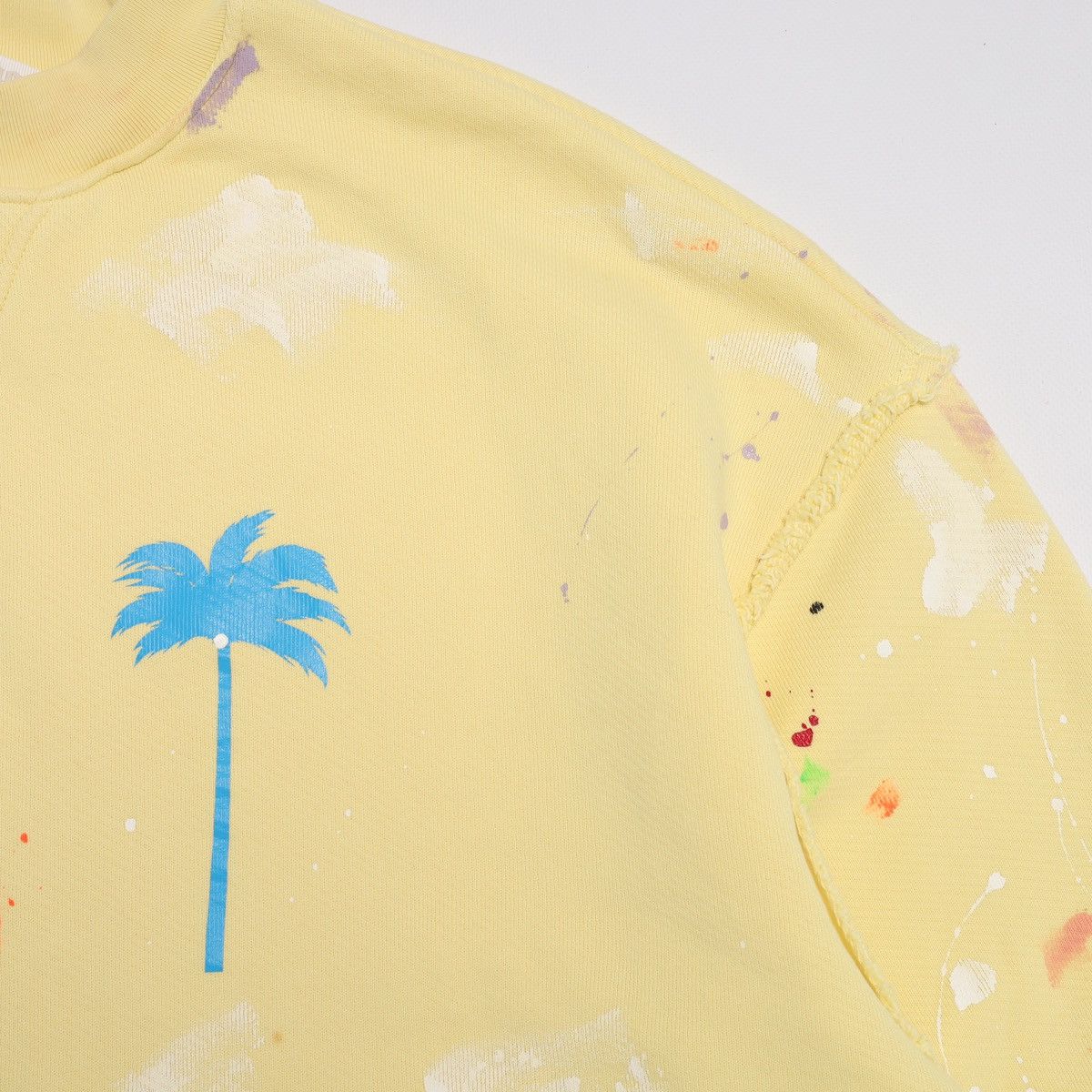 Palm Angels Palm Angels Oversized Sweatshirt Wide Yellow Splatter Painte Size US XS / EU 42 / 0 - 8 Thumbnail