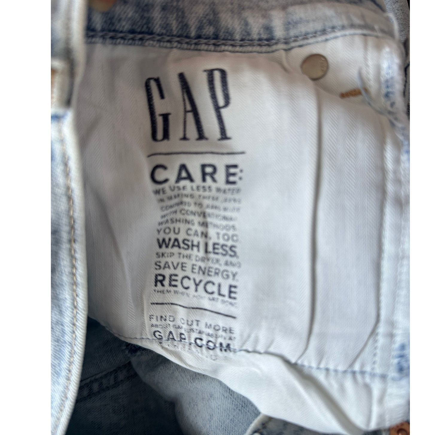 Gap NWT GAP Girlfriend Mid Rise Jeans Gray Acid Wash 31 Raw Hem Size 31" - 7 Thumbnail