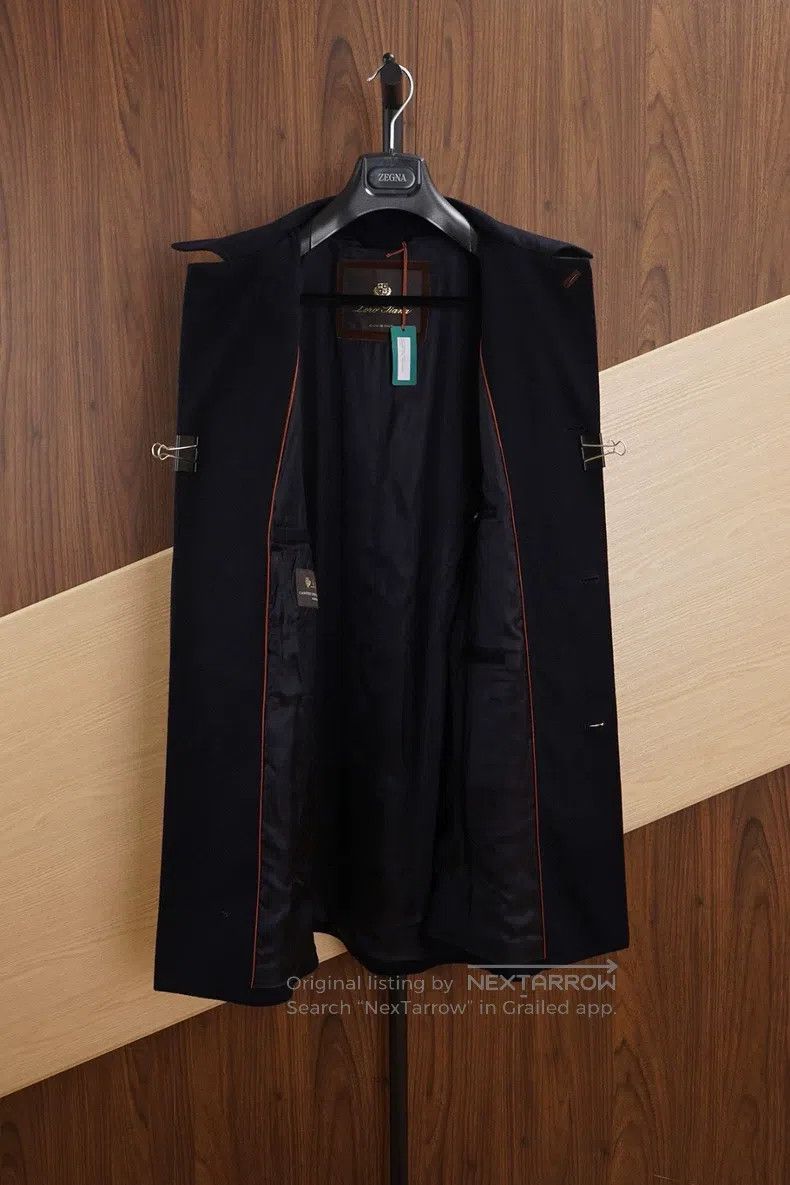 Loro Piana Loro Piana Men's trench coat, 100% cashmere navy blue Size US L / EU 52-54 / 3 - 3 Thumbnail