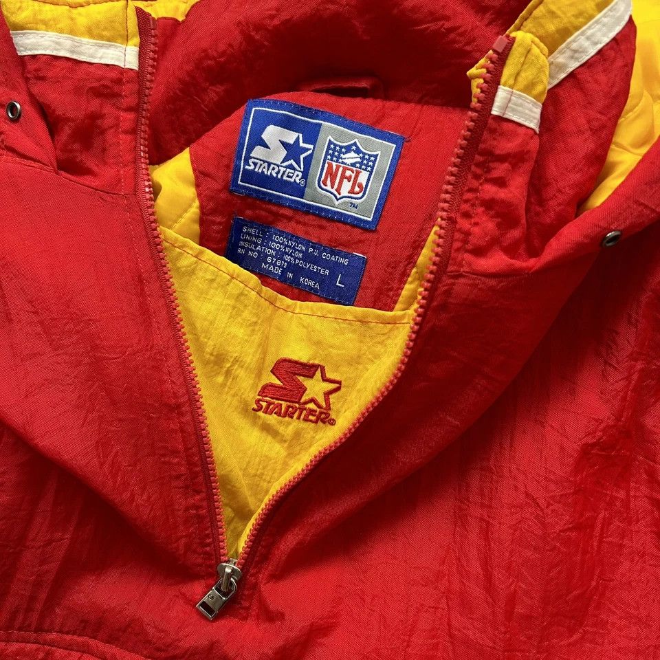 NFL × Starter × Vintage Kansas City CHIEFS STARTER PUFFER PULLOVER JACKET SIZE L RED Size US L / EU 52-54 / 3 - 6 Thumbnail
