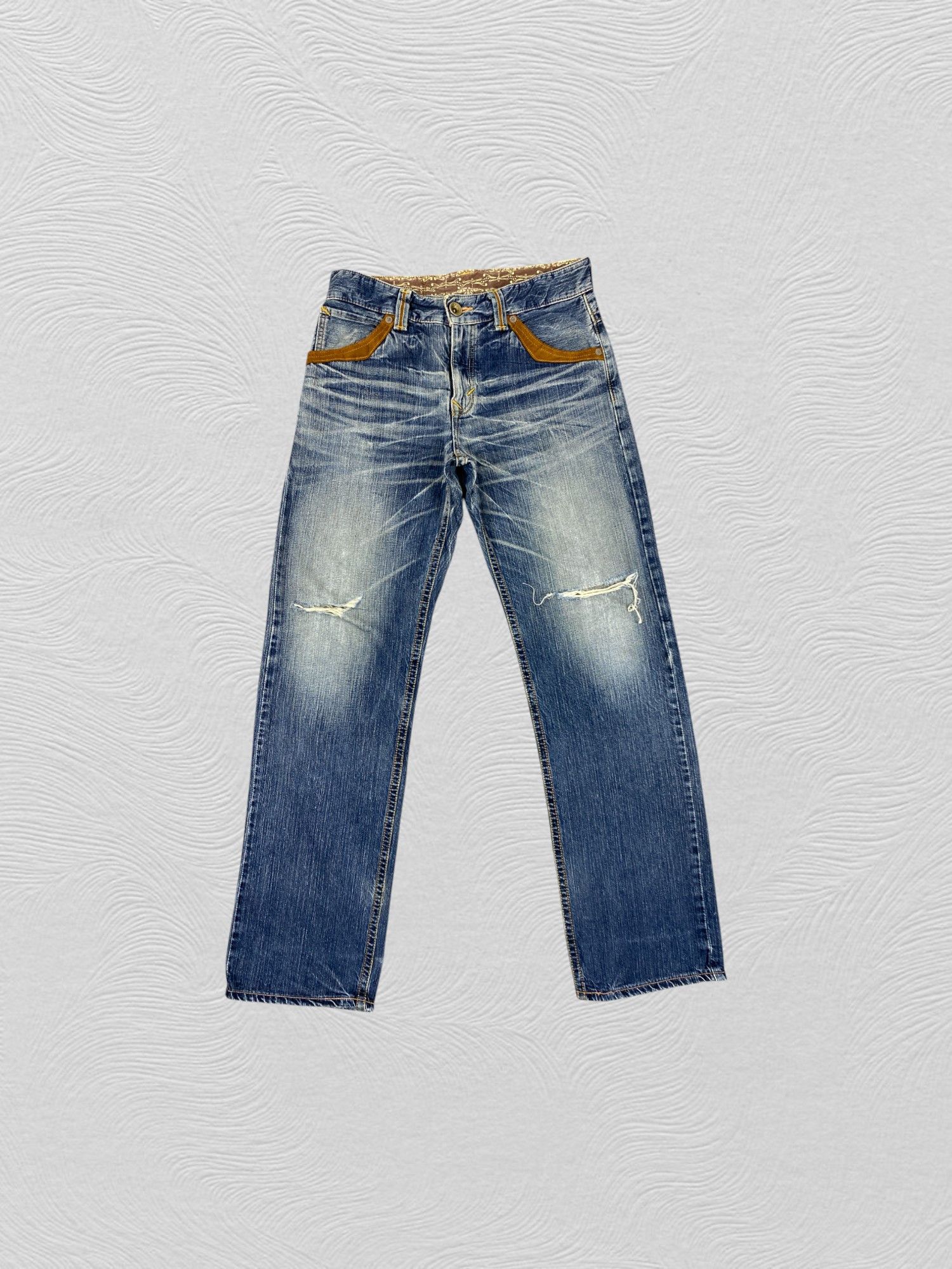 Edwin Vintage Edwin Distressed & Faded Jeans 32x32.5 Denim- JN3595 Size US 32 / EU 48 - 1 Thumbnail