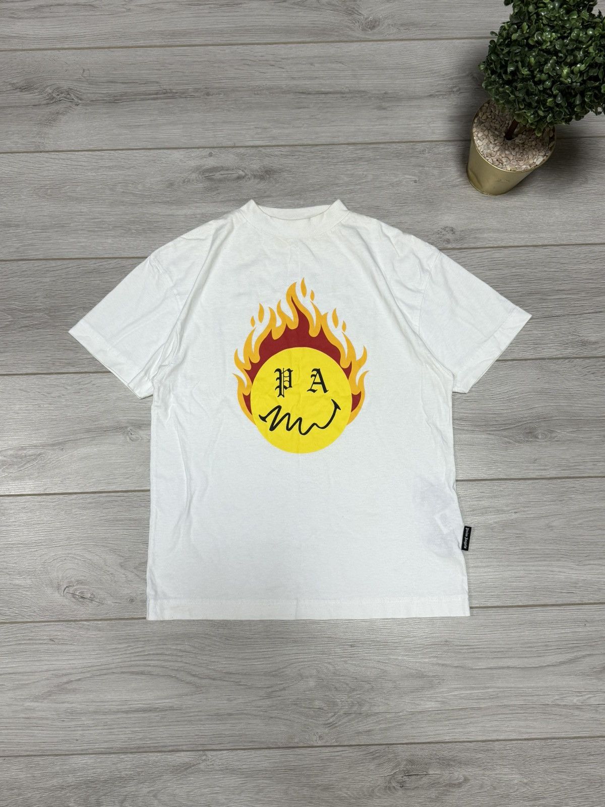 Palm Angels Palm Angels Smiley Edition Burning Head Oversized T-Shirt Size US M / EU 48-50 / 2 - 2 Thumbnail