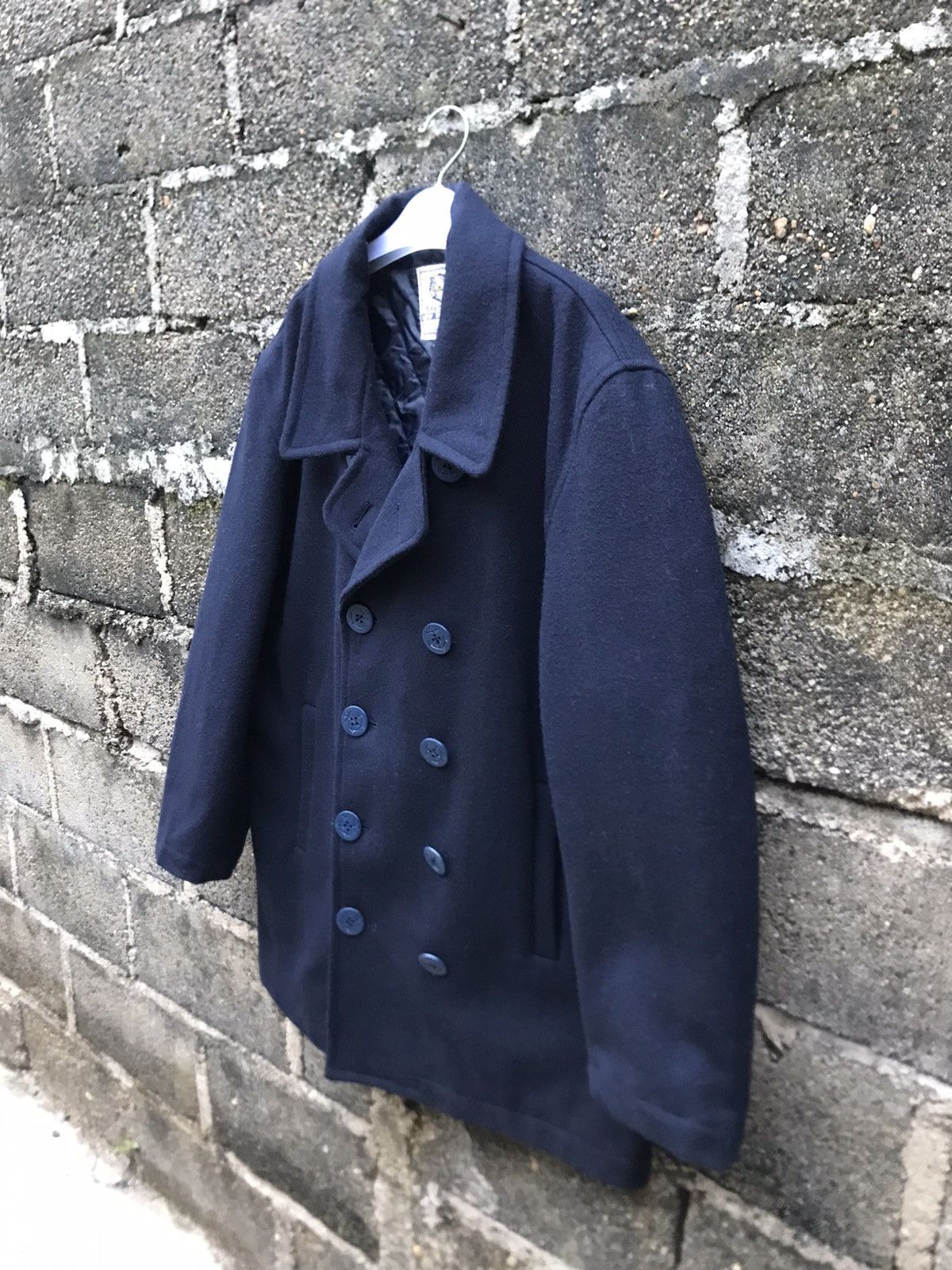 Japanese Brand × Vintage ⚡️Vintage Sea Scape Wool Double Breast Peacoat Size US L / EU 52-54 / 3 - 3 Thumbnail
