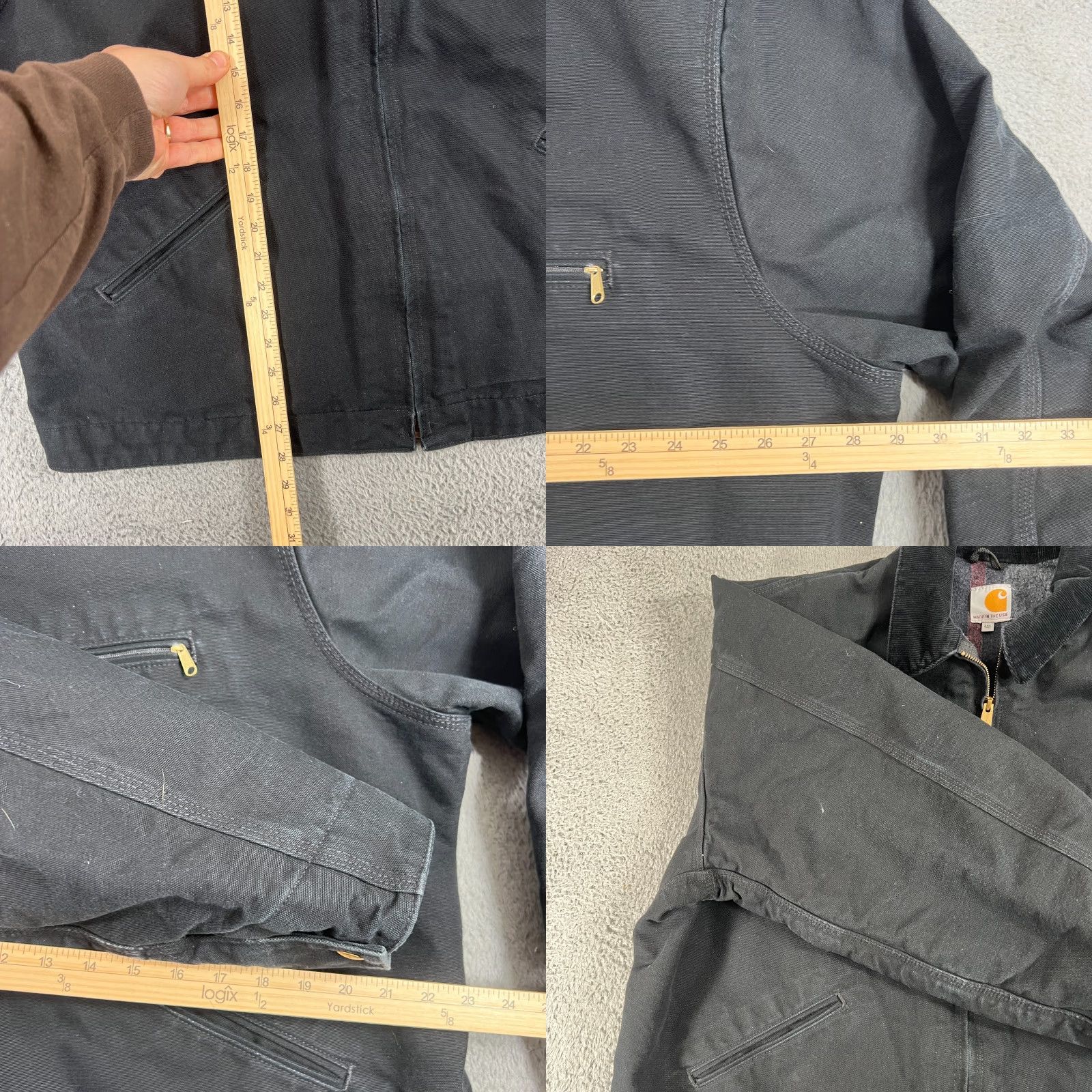 Carhartt VINTAGE Carhartt Jacket Mens 2XL Black Detroit Wool Lined Blanket J001 BLK USA Size US XXL / EU 58 / 5 - 8 Thumbnail