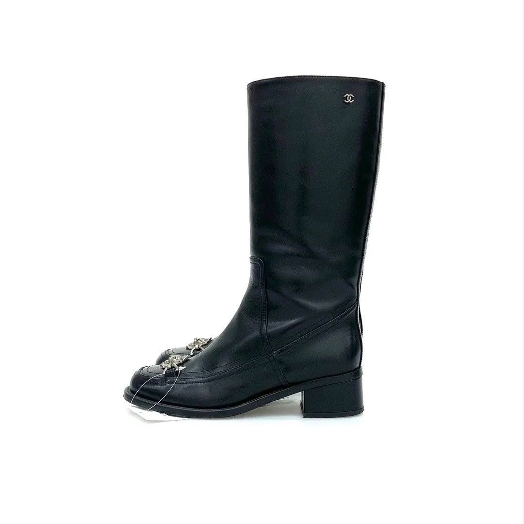 Chanel Chanel high boots in stretch lambskin and lambskin leather Size US 8 / IT 38 - 1 Thumbnail