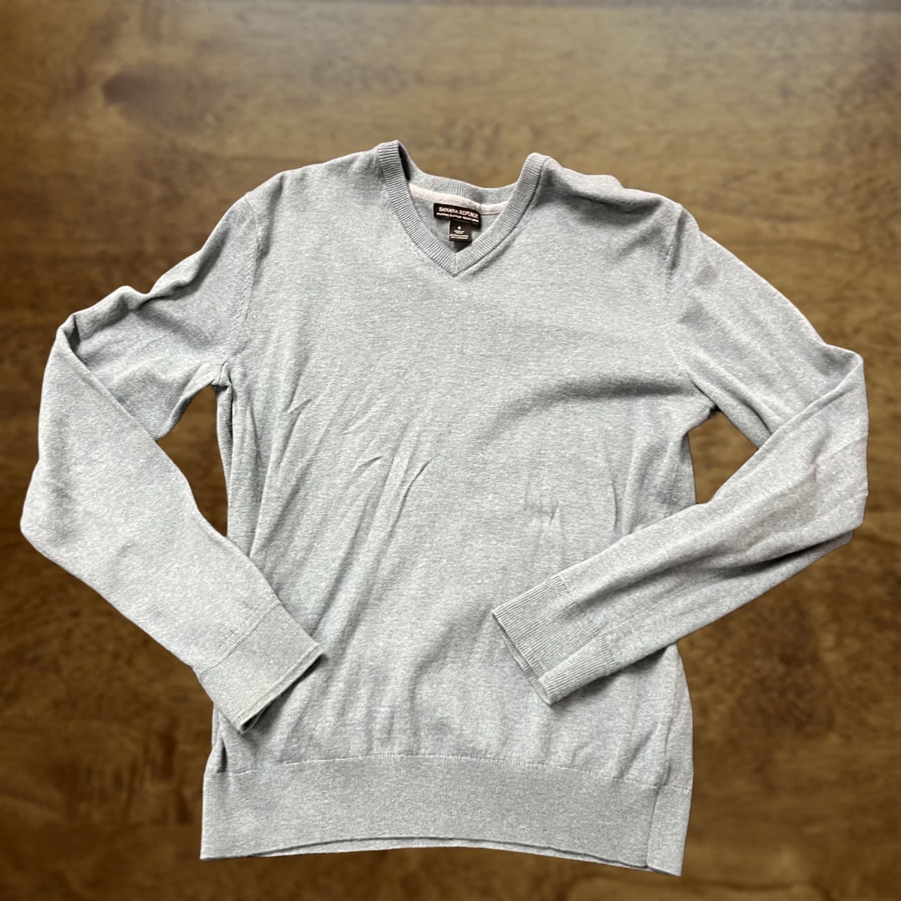 Banana Republic Banana Republic Mens Small Blue V Neck Pima Cotton Cashmere Pullover Size US S / EU 44-46 / 1 - 1 Thumbnail
