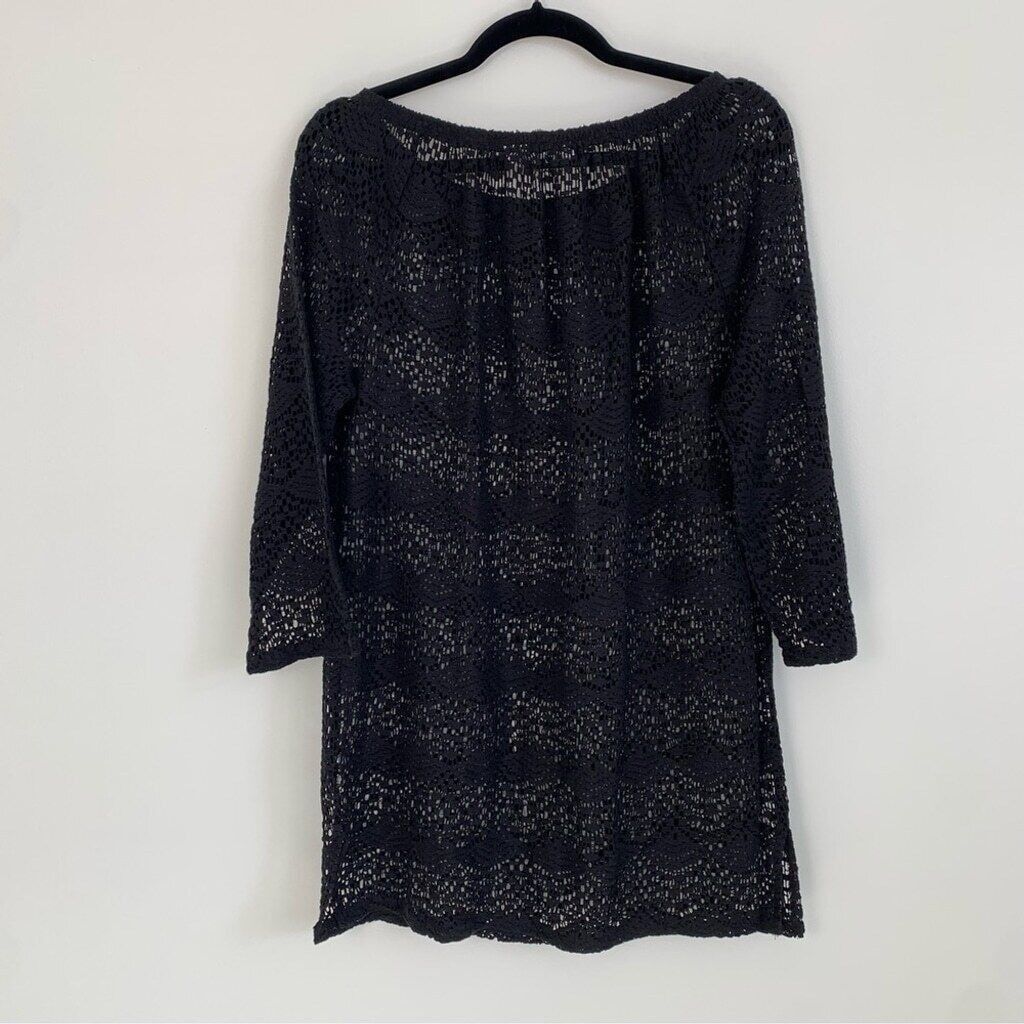 Other La Vie En Rose Black Crochet Swim Coverup Women's Sm Size S / US 4 / IT 40 - 7 Thumbnail