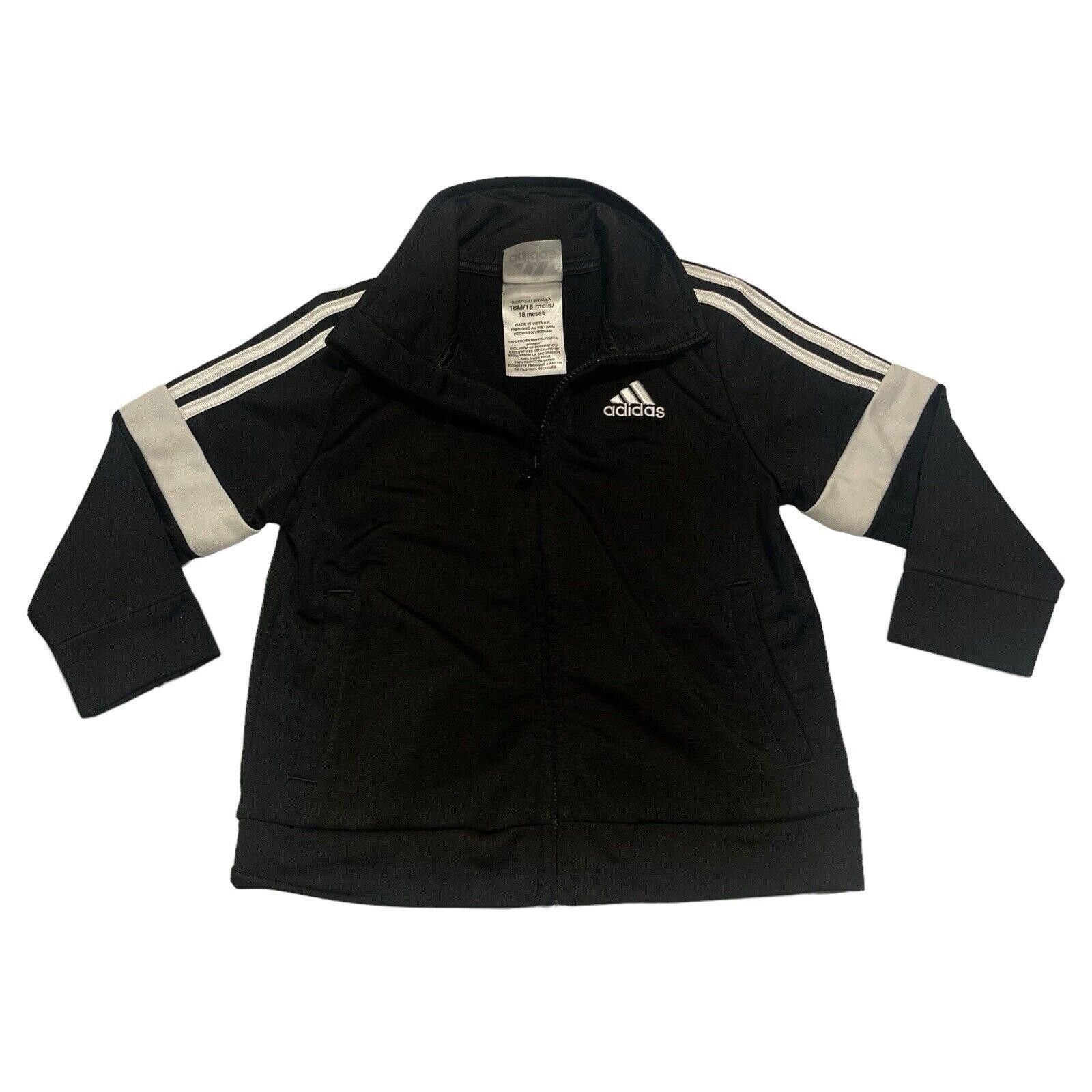 Adidas Adidas Black Track Jacket Full Zip Unisex Toddler 18M Size US XXS / EU 40 - 1 Thumbnail