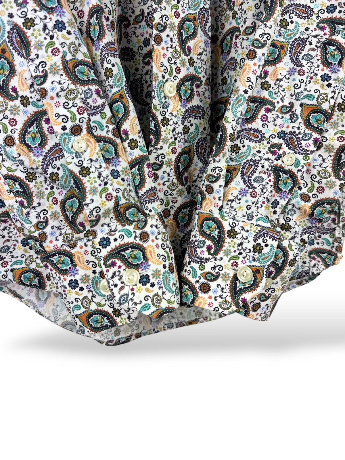 Eton Eton Dress Shirt L/S Paisley Floral Poplin Cotton Slim Fit Size US S / EU 44-46 / 1 - 6 Thumbnail