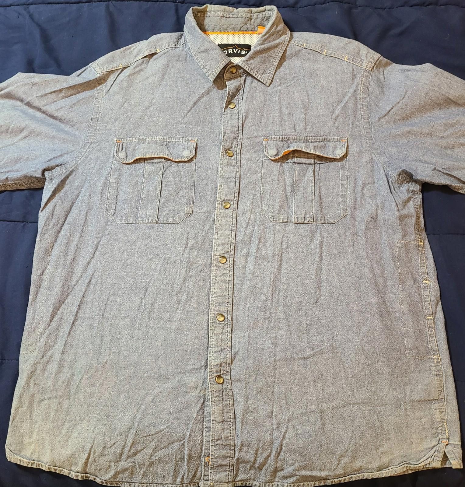 Orvis Orvis Mens Long Sleeve Shirt Size XL Denim Vent Fishing Size US XL / EU 56 / 4 - 2 Thumbnail