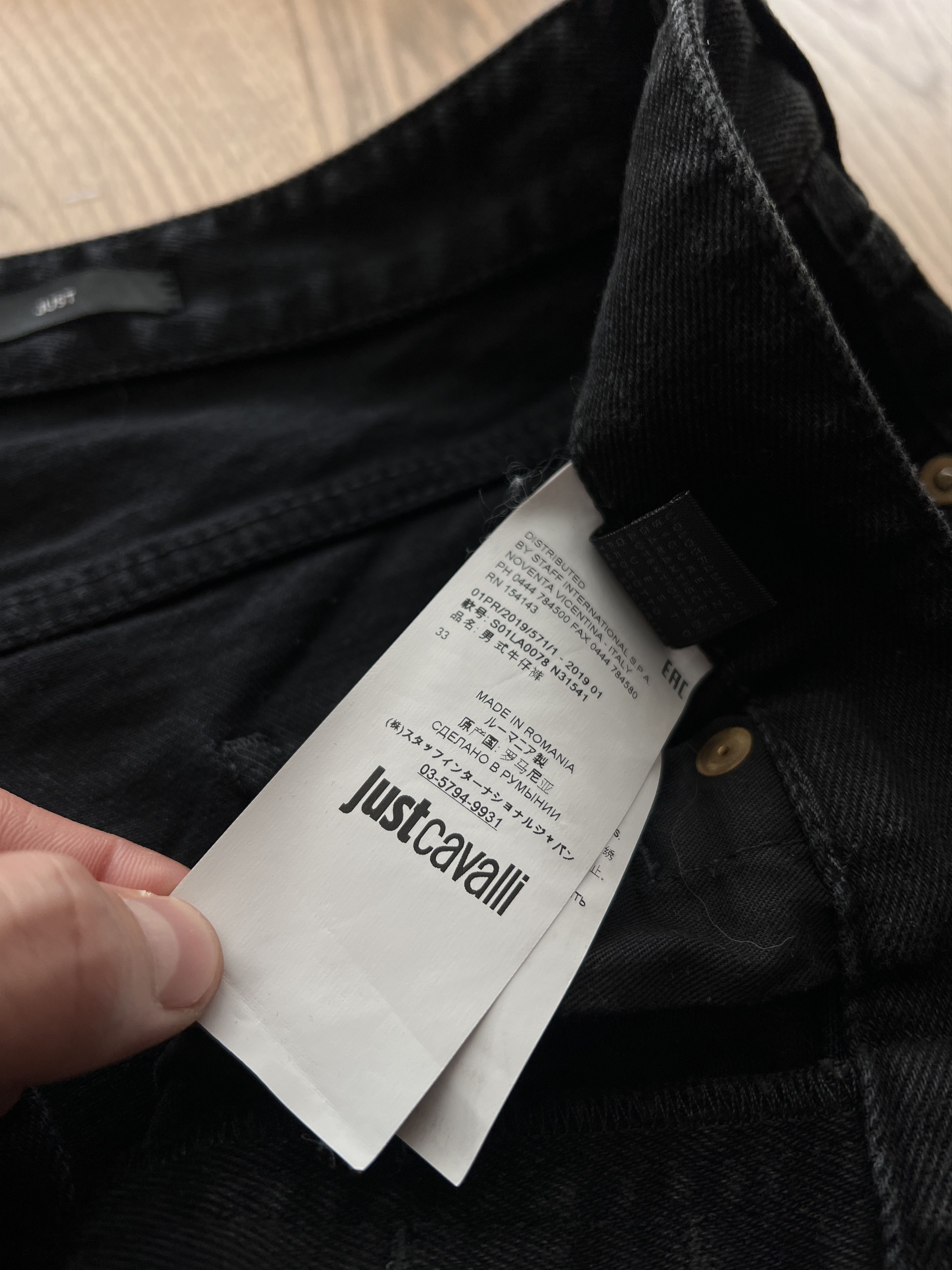 Just Cavalli Just Cavalli embroidery snake black denim jeans stretch rare Size US 33 - 22 Thumbnail