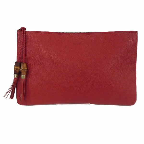 Gucci Gucci Gucci Bamboo Tassel Dollar Calf Leather Clutch Bag Leather Clutch Bag 449653 DUTY FREE for USA Size ONE SIZE - 1 Thumbnail