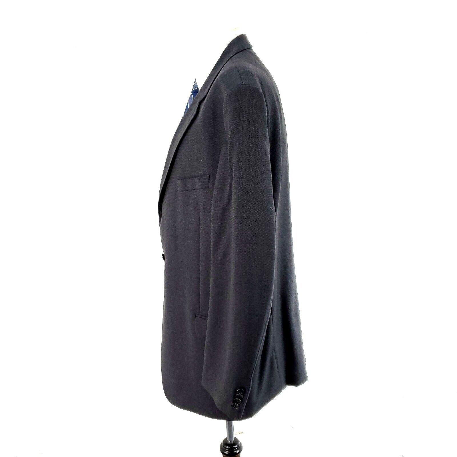 Joseph Abboud Joseph Abboud Nordstrom Wool 3 Button Sport Coat 46L Blue Br Size 46L - 4 Thumbnail
