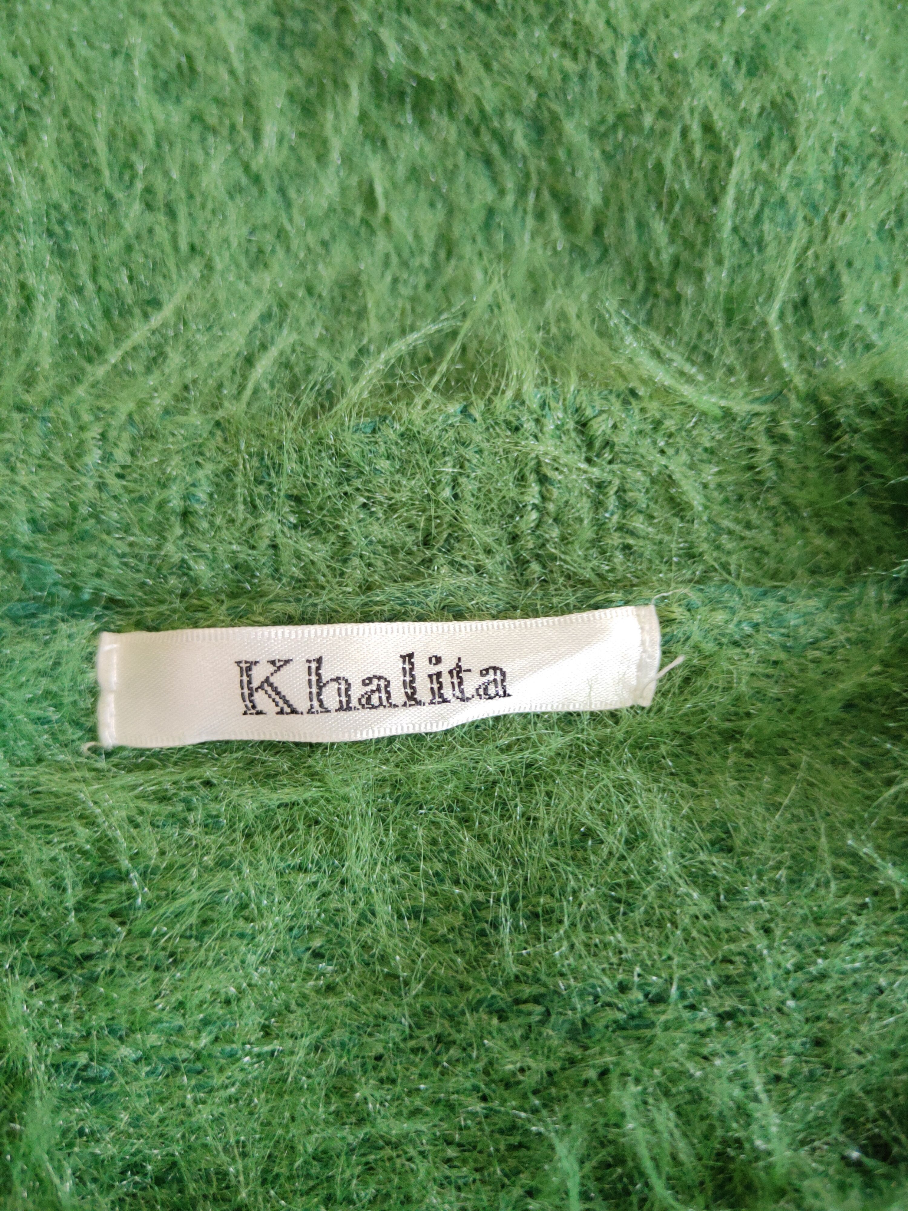 Japanese Brand × Vintage Vintage Khalita Green Fur Mohair Knitwear Size L / US 10 / IT 46 - 12 Thumbnail